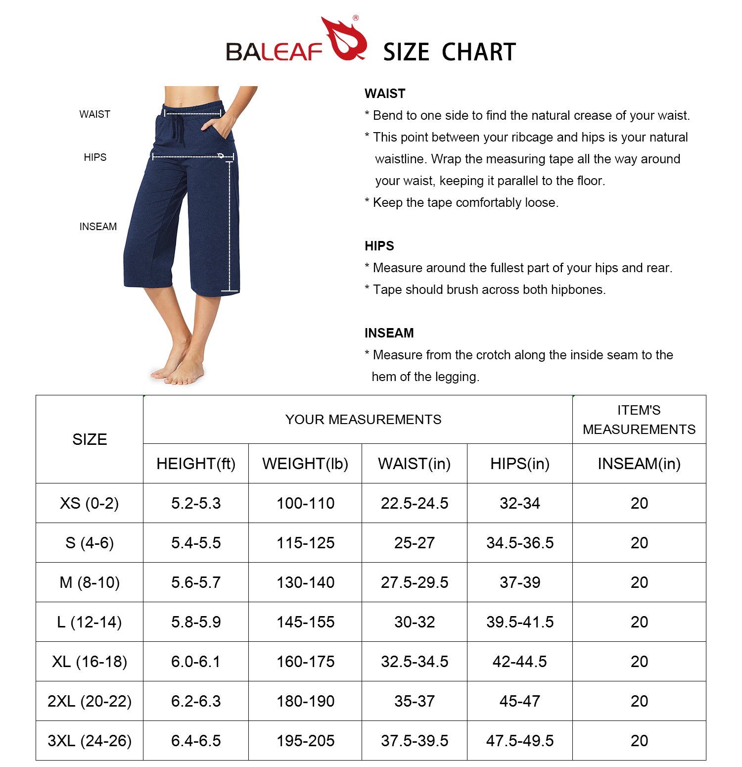 BALEAF Womens Pants Yoga Capris Training Work Running Joggers Casual Summer Cotton Pants with Pocketed Black Size S
