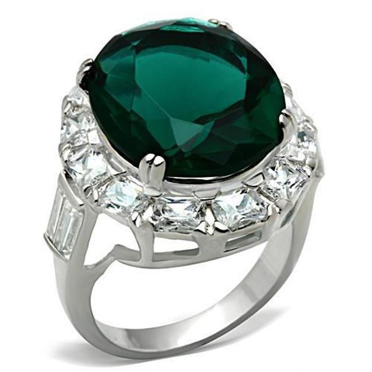 Alamode SS007-9 Women Silver 925 Sterling Silver Ring with Synthetic in Blue Zircon - Size 9