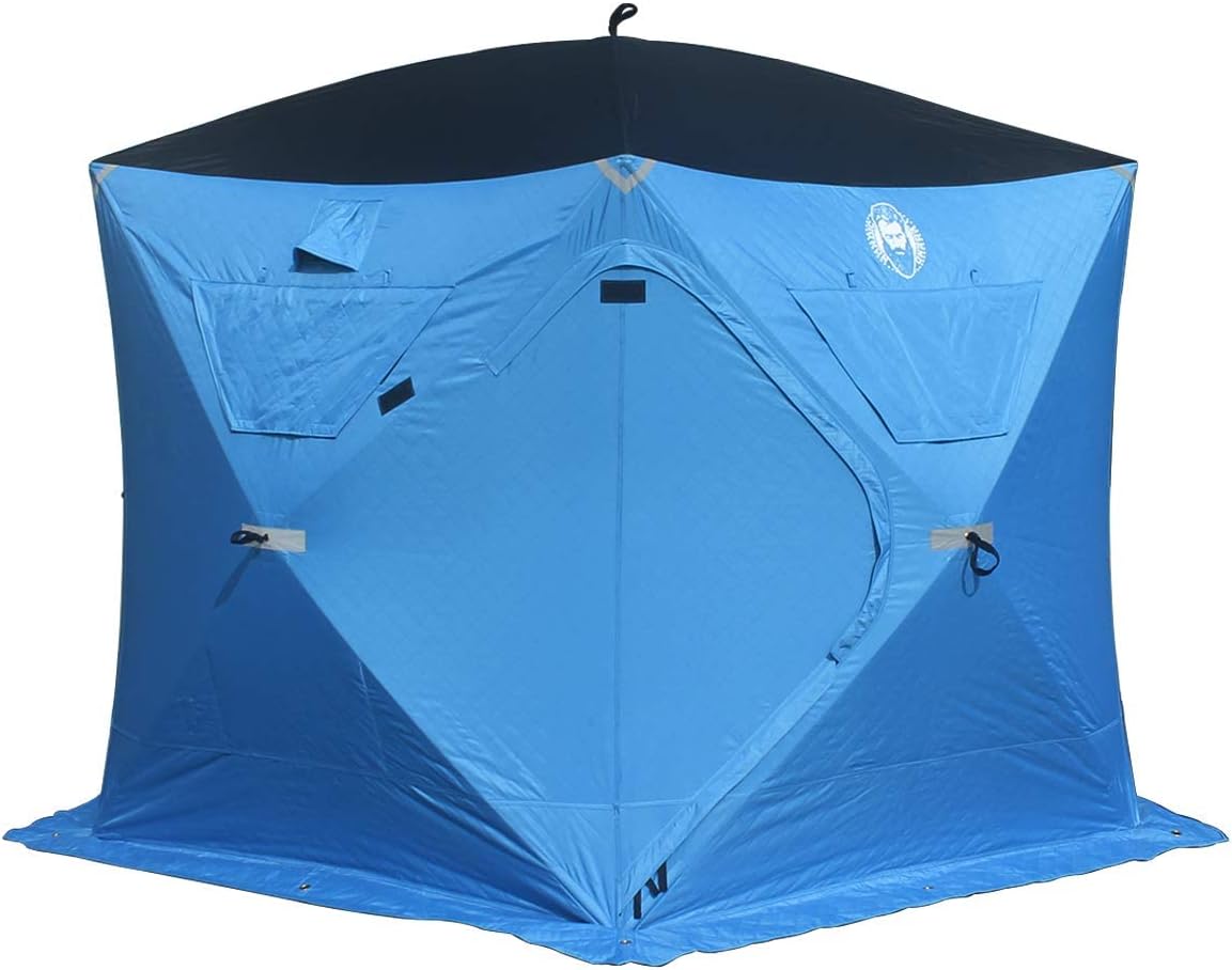 Nordic Legend 4-9 Person Portable Ice Fishing Shelter with 2 Big Doors-Diamond Door Guard System