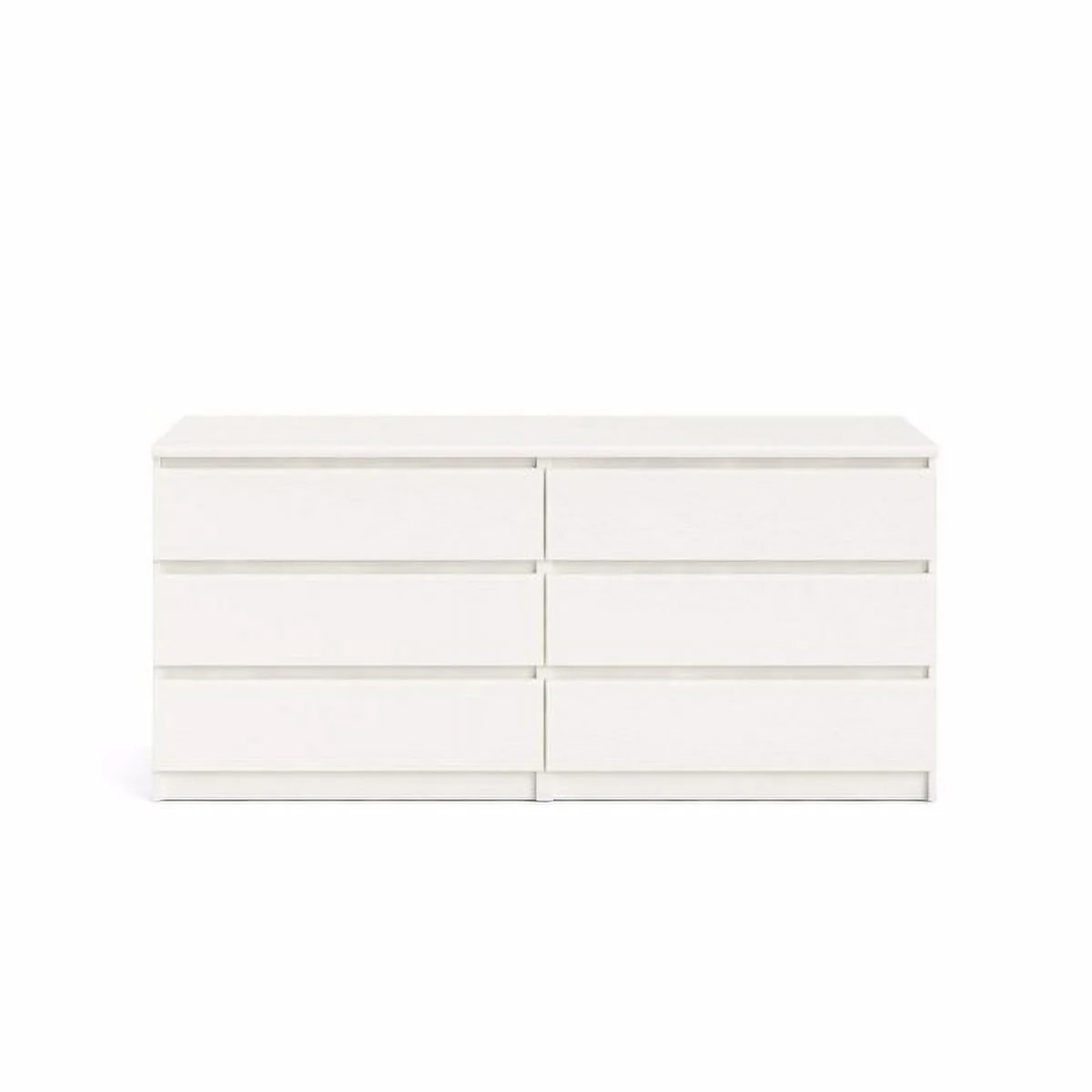 6 Drawer Double Dresser, White