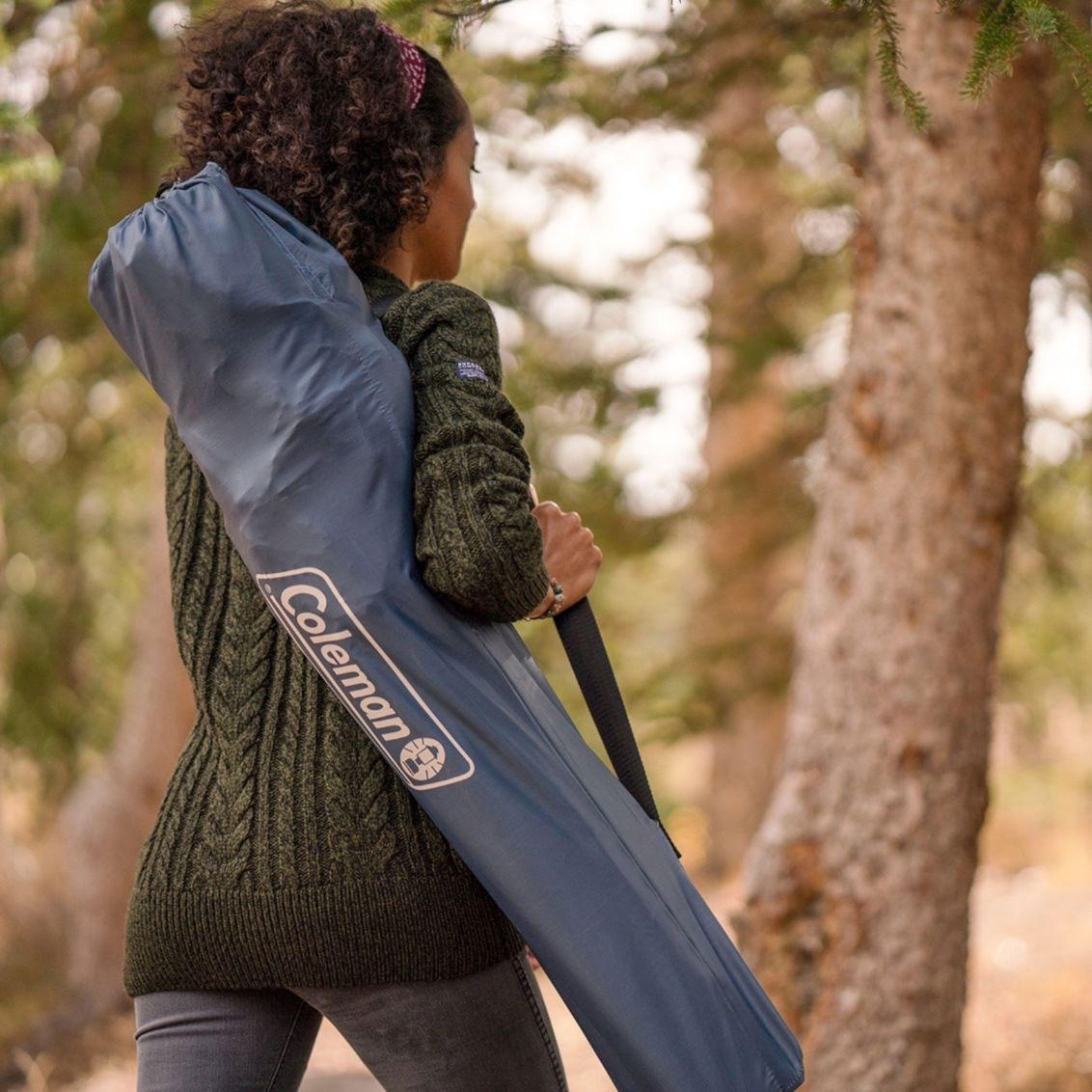 Coleman All-Season Adult Folding Camp Chair with Removable Insulated Cover, Blue