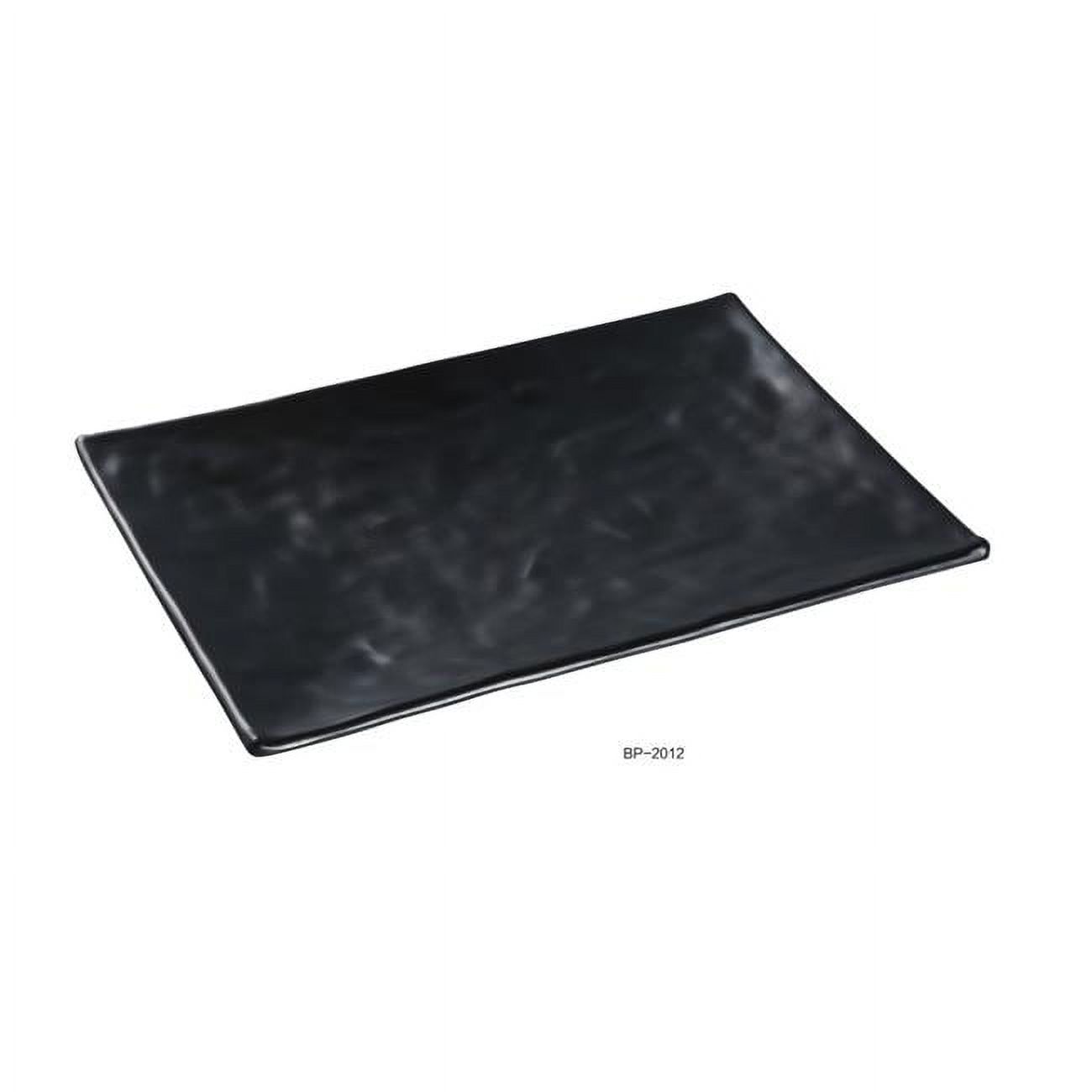 Black Pearl-1 Rectangular Plate, Black - 12 in. - Pack of 12