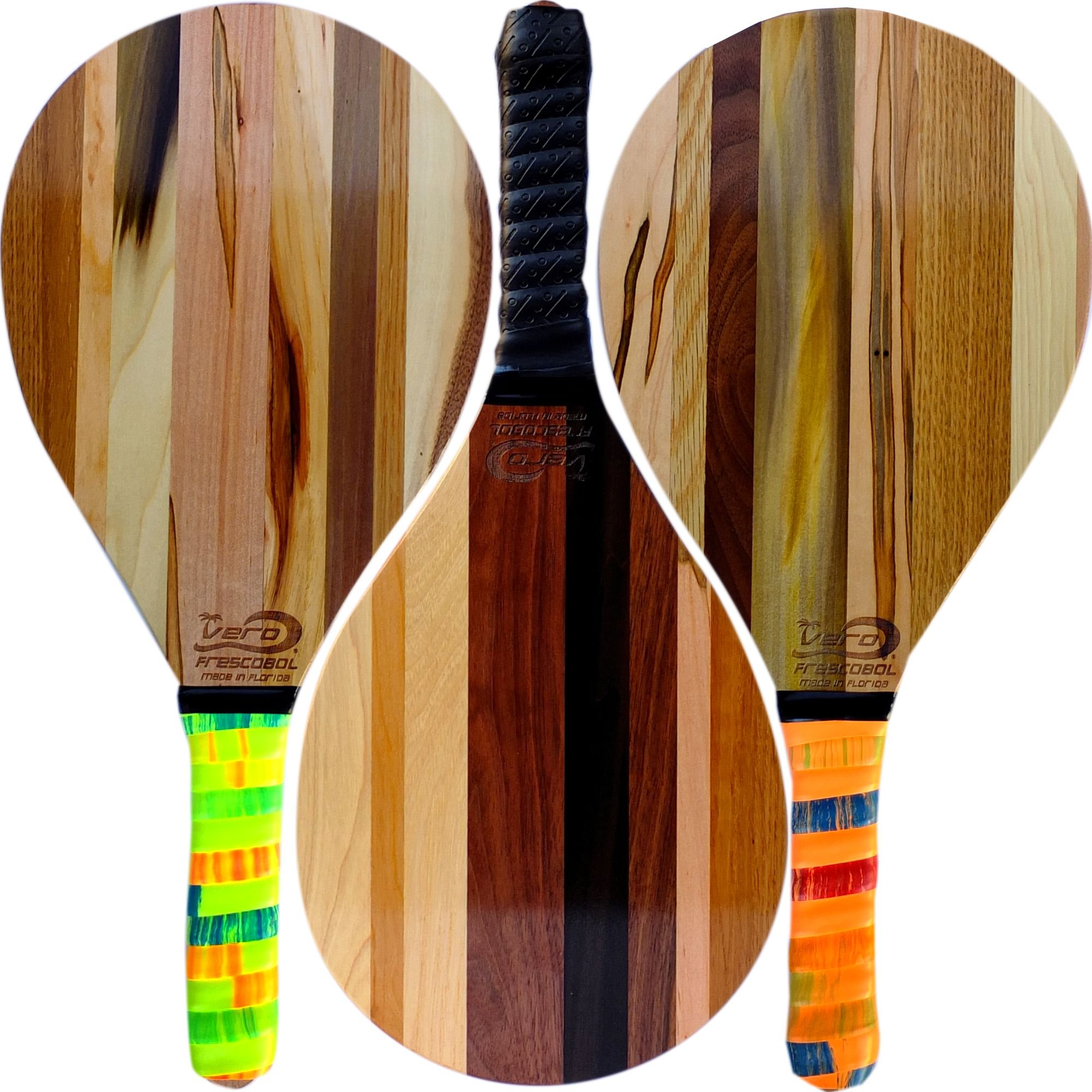 Frescobol Vero Solid Walnut, Poplar, Maple, Hickory, Cherry Wood Beach Paddle
