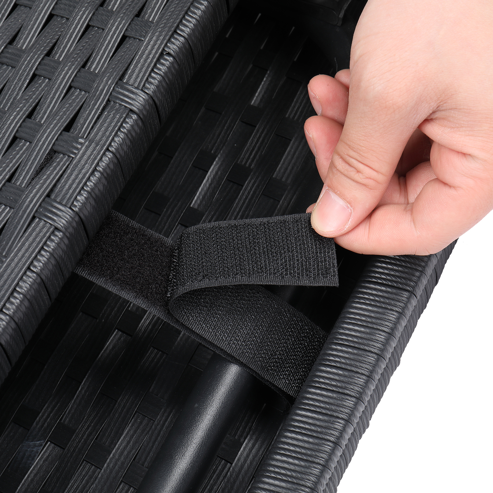 Folding Bed Three-Piece Set-Black Four Lines