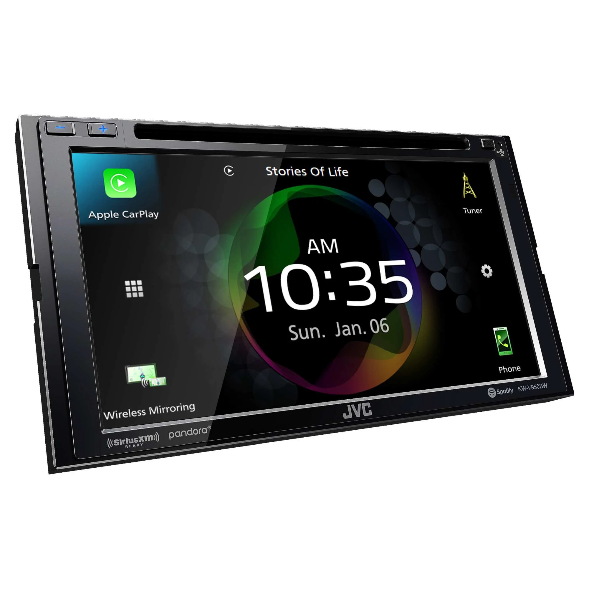 JVC KW-V950BW Compatible With CarPlay, Wireless Android Auto + SWI-RC Steering Wheel Control Interface