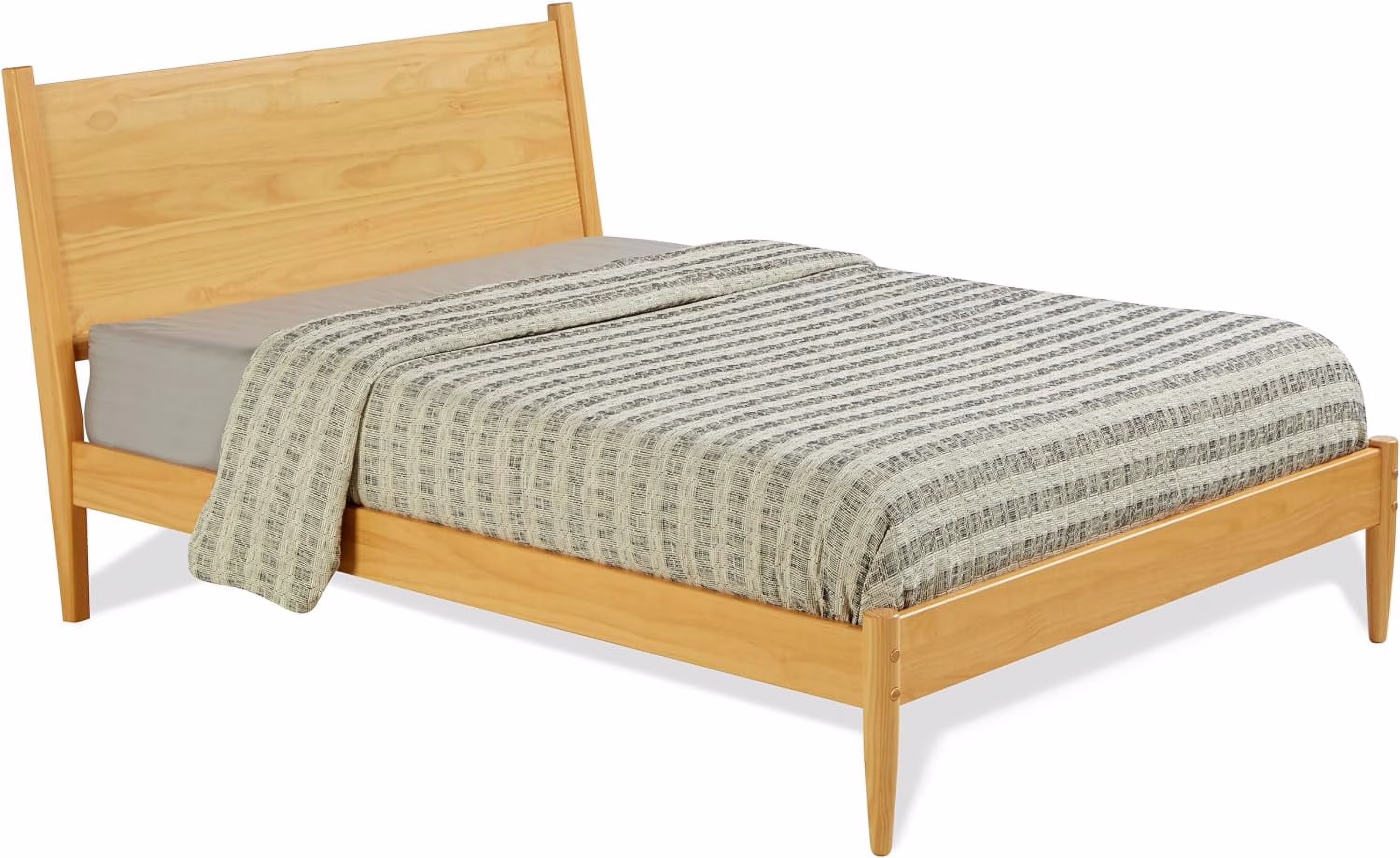 Panel Bed - Full Size - Scandinavian Oak Finish