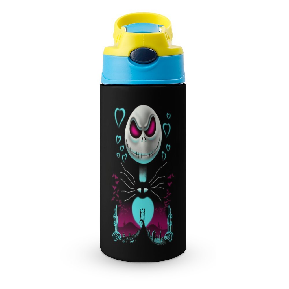 The Nightmare Before Christmas Kid's Insulated Water Bottle With Straw Vacuum Stainless Steel Cup Leak-Proof Children Toddler Thermoses