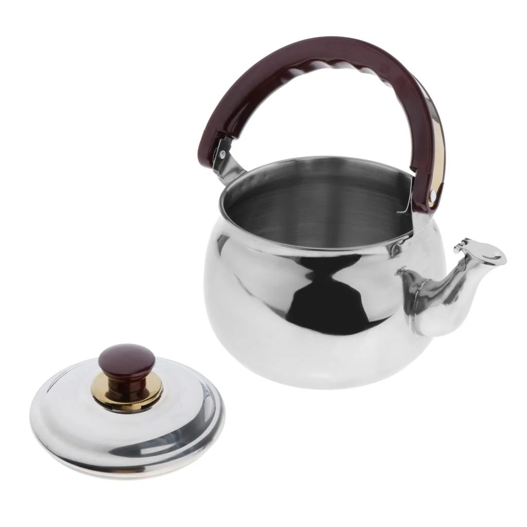 0.6L Stainless Steel Whistling Kettle Teapot Electric Gas Hobs Camping