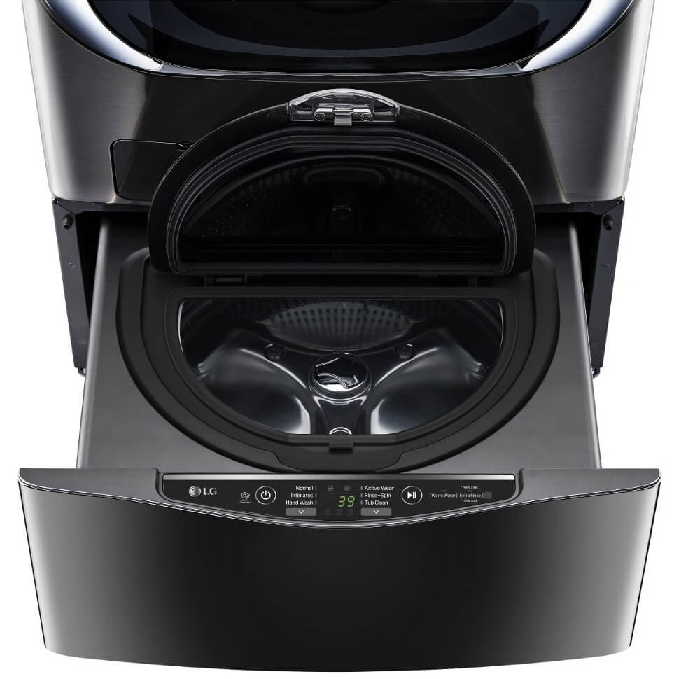LG WD100CK 1.0 Cu. Ft. Black Stainless SideKick Pedestal Washer