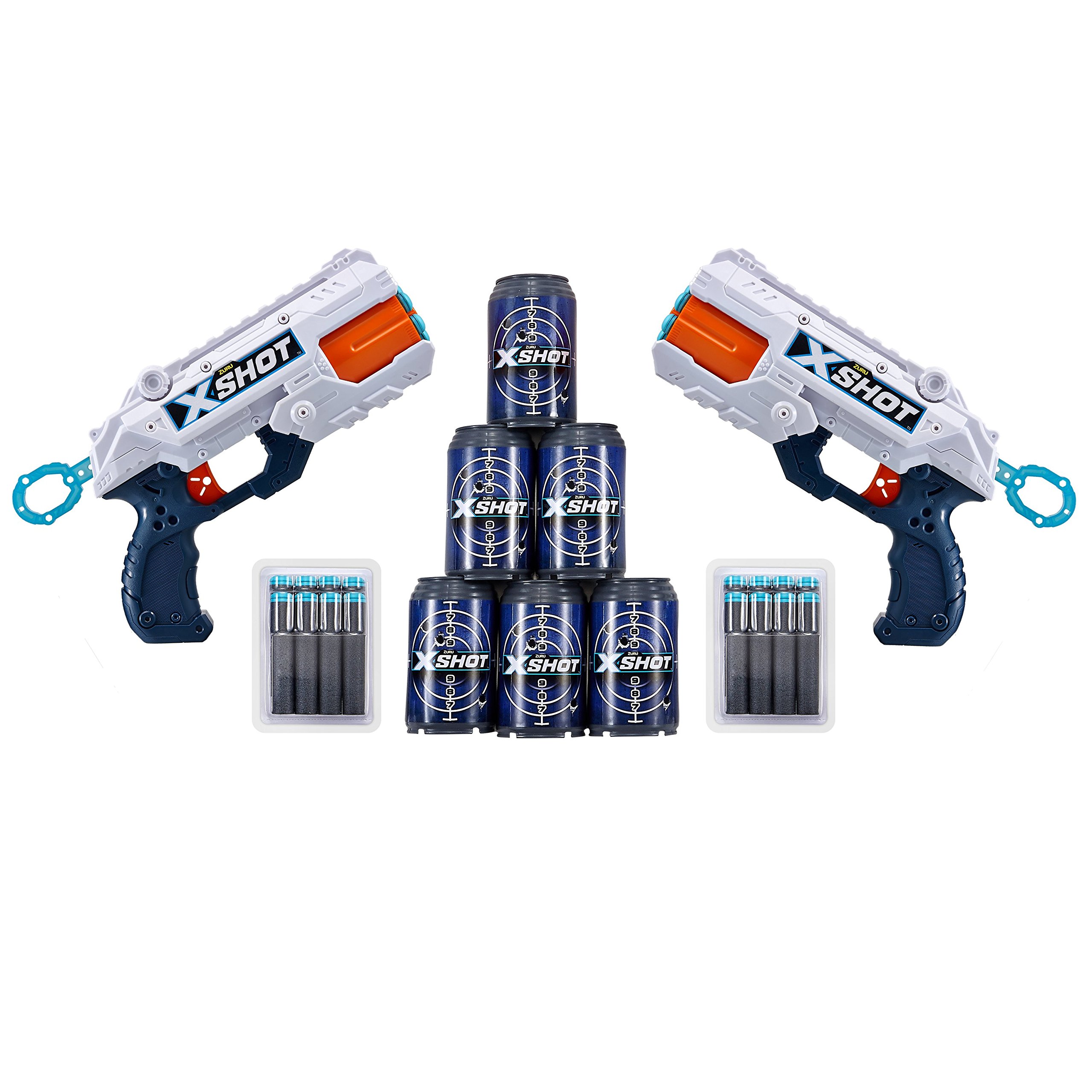 XShot Excel Double Reflex 6 Foam Dart Blaster Combo Pack (16 Darts 6 Cans) by ZURU