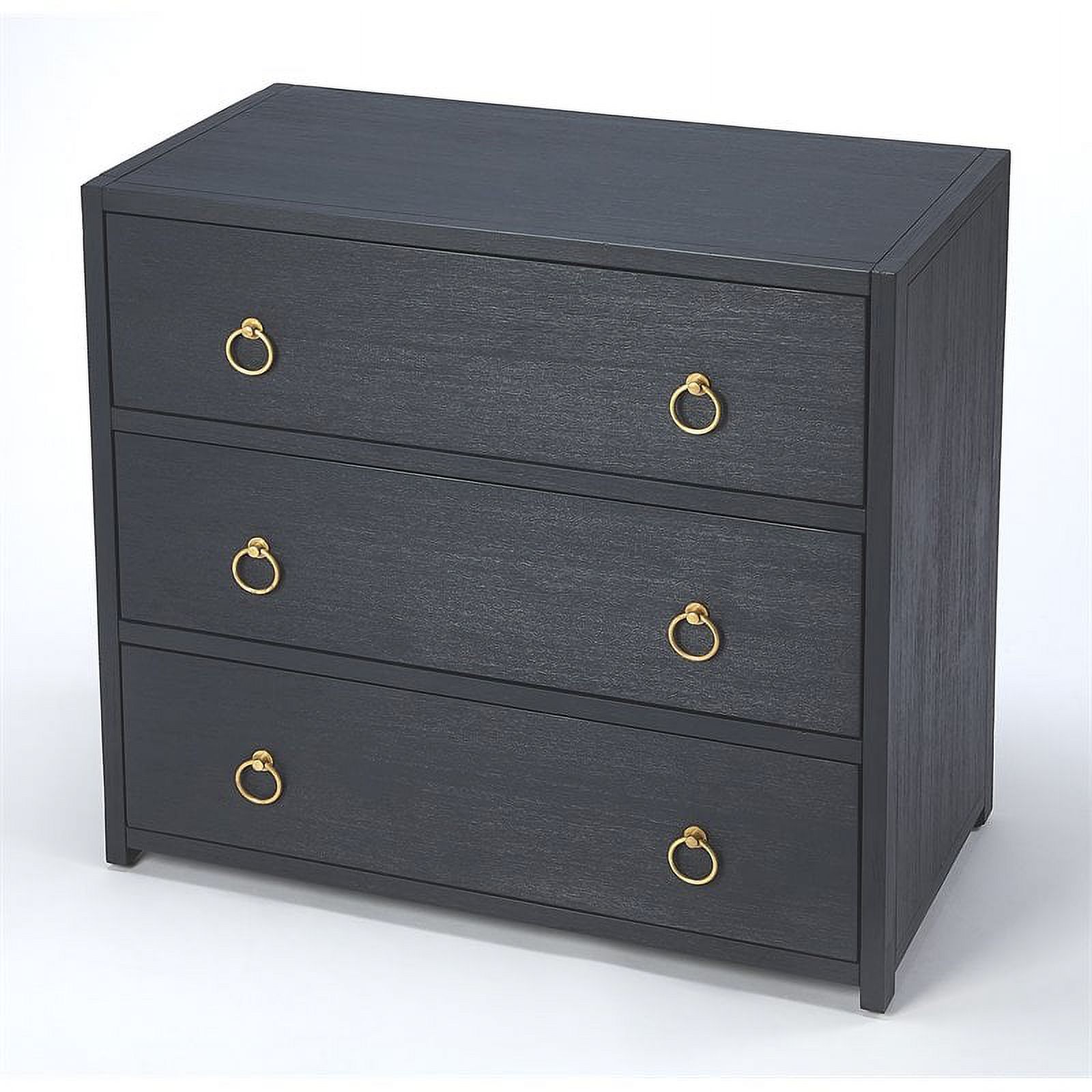 Home Square 3-Piece Set with Dresser and 2 Nightstands in Navy Blue