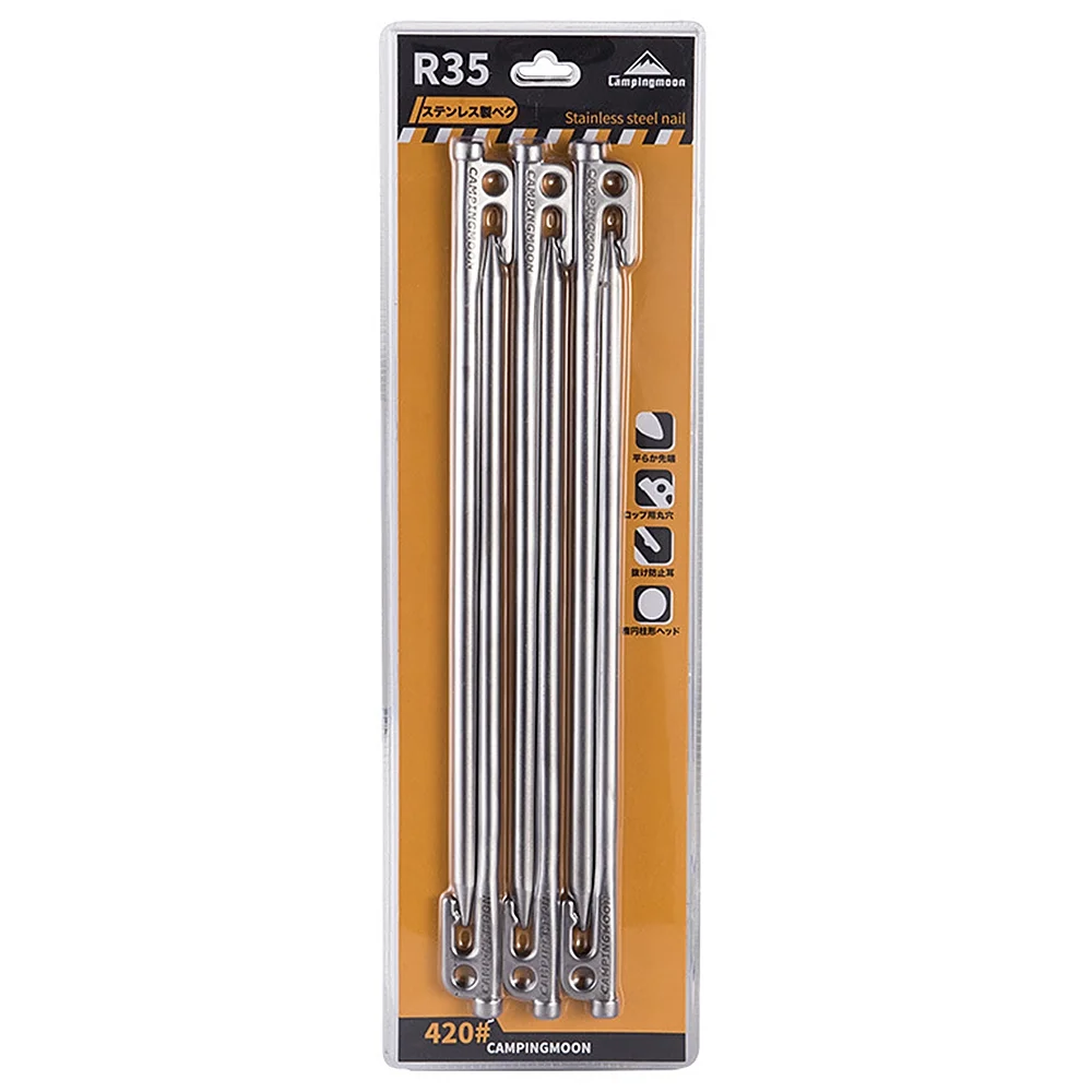 Walmeck Heavy Duty Steel Tent Stakes Pegs with Hook and Hole Design for  Backpacking Camping Tent Canopy