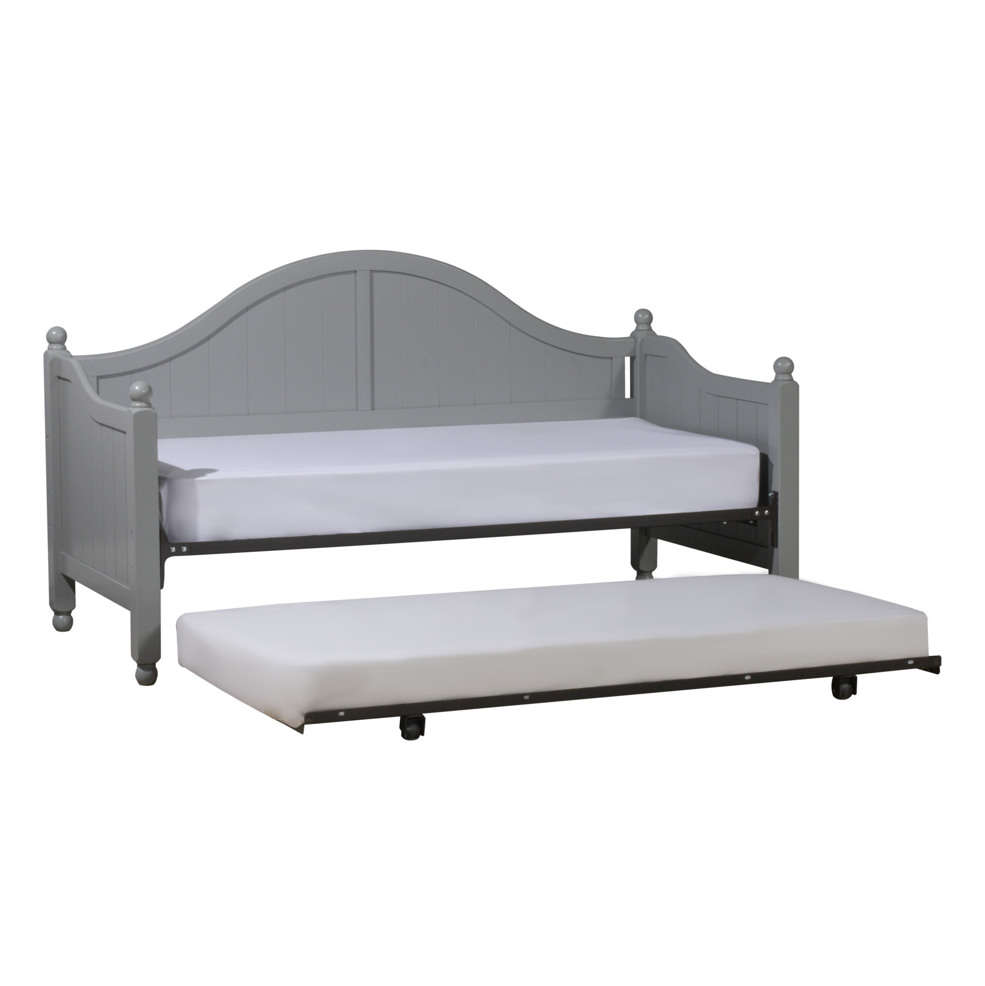 Hillsdale Furniture Augusta Wood Daybed with Roll Out Trundle, Gray