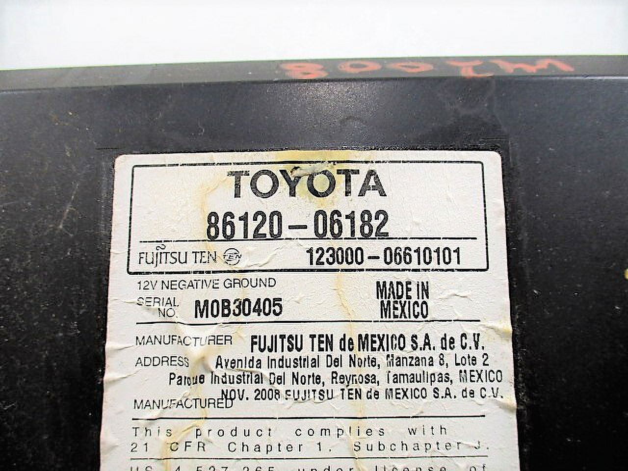 Pre-Owned 07 08 09 Toyota Camry MP3 CD Audio Radio Receiver w/ Face ID 11851 OEM LKQ (Good)