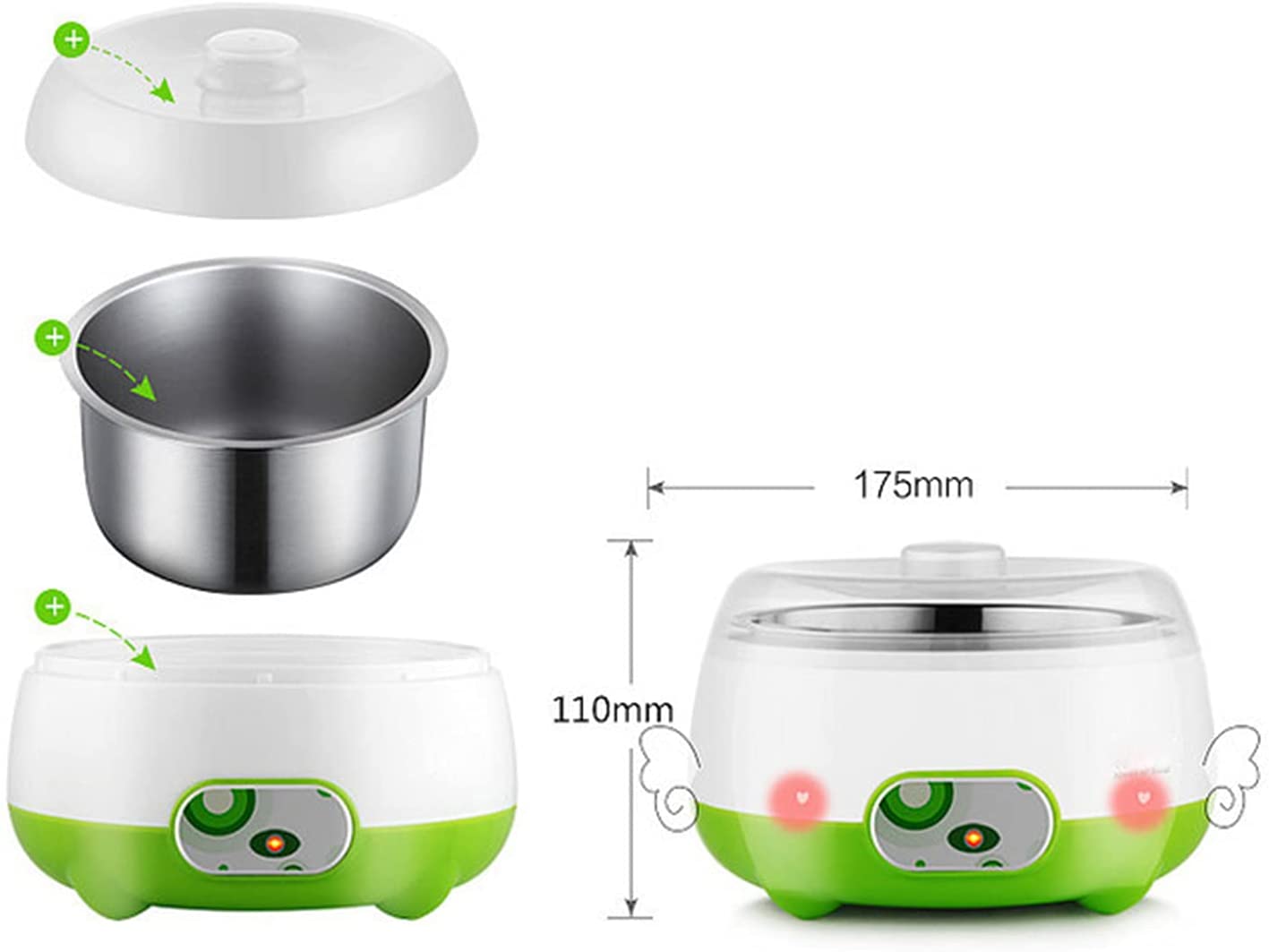 Automatic Yogurt Machine, Stainless Steel Liner Yogurt Maker Machine, Home DIY Yogurt Maker
