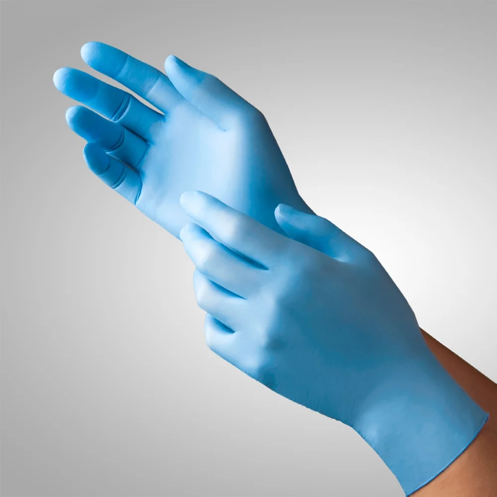 200 Pack Tronex Nitrile Exam Disposable Gloves, Powder-Free, Finger-Textured, Blue, X-Large (Box of 200)