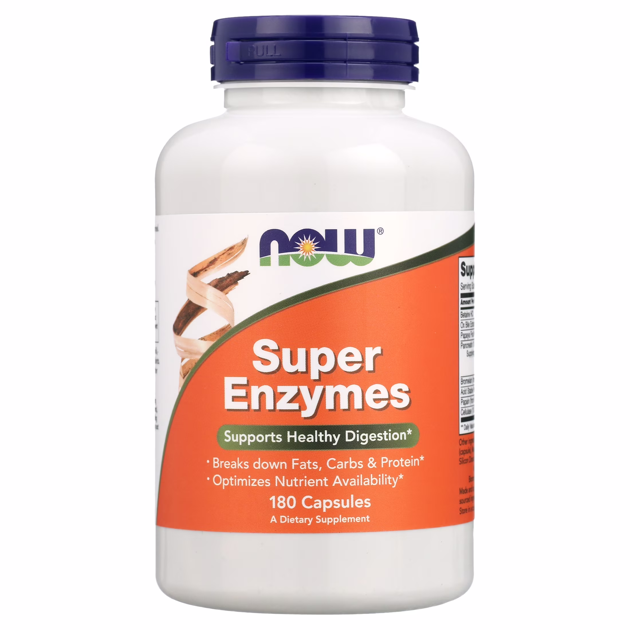 NOW Supplements, Super Enzymes, Formulated with Bromelain, Ox Bile, Pancreatin and Papain, 180 Capsules