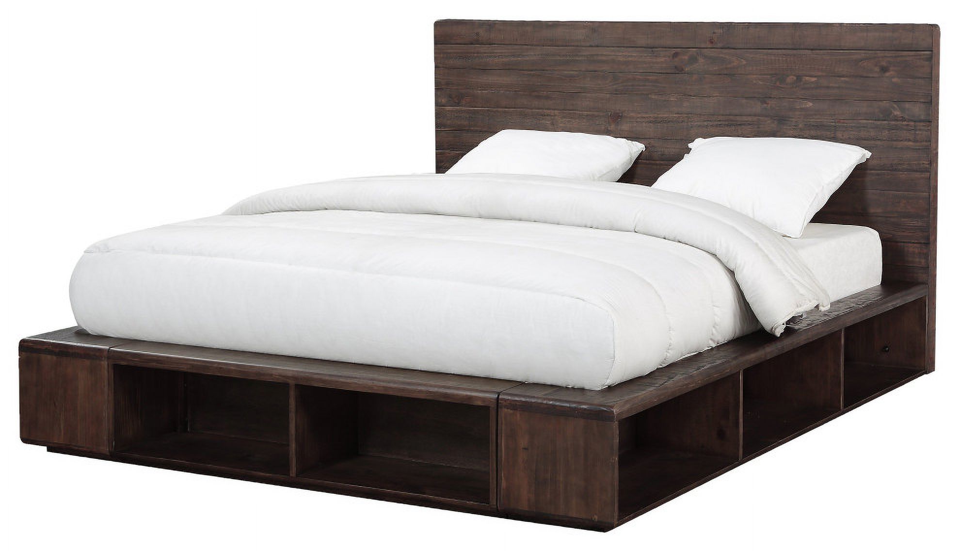 Modus McKinney 4 Piece E King Platform Bedroom Set With Nightstand Espresso Pine
