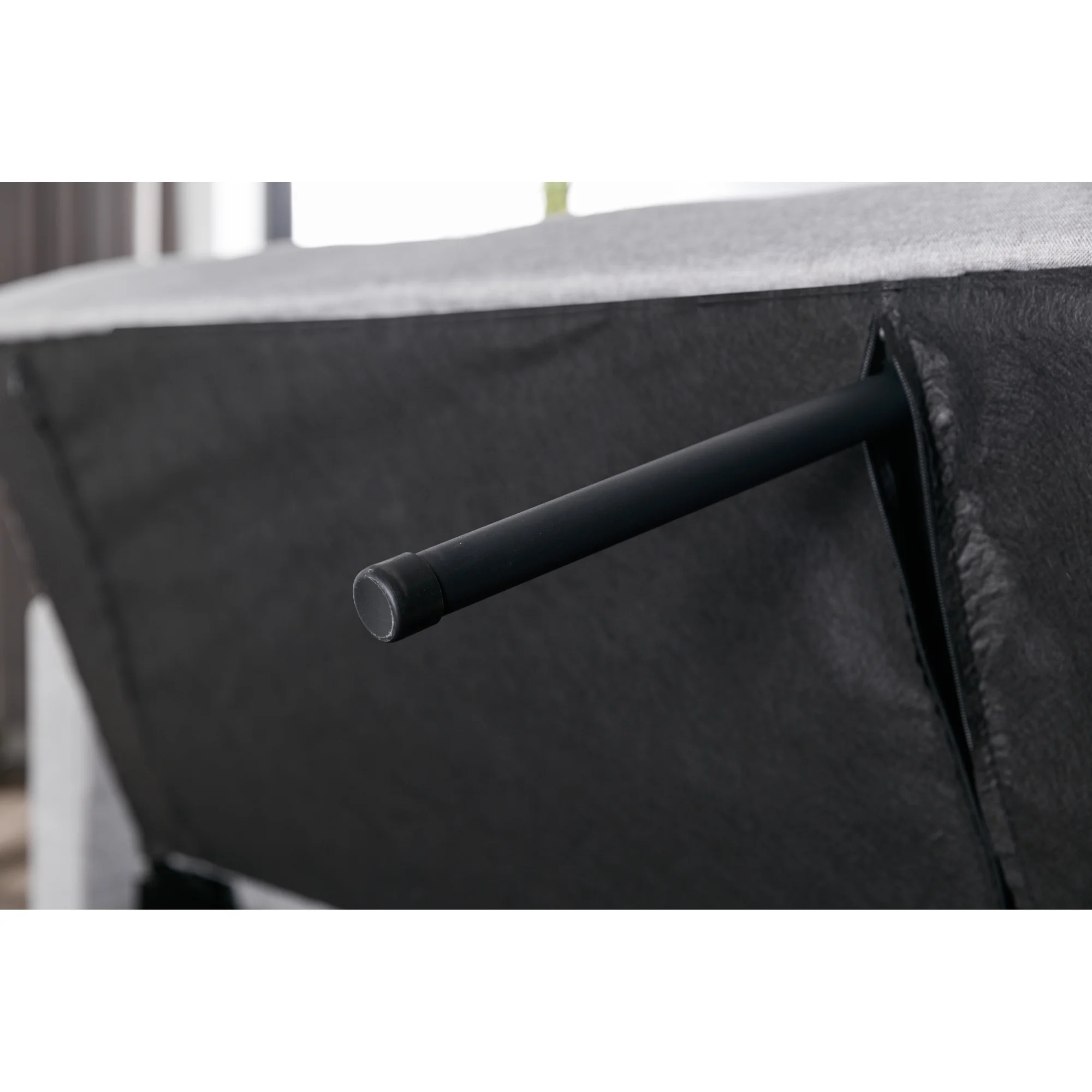 2 Seaters Slepper Sofa Bed.Dark Grey Linen Fabric 3-in-1 Convertible Sleeper Loveseat with Side Pocket.