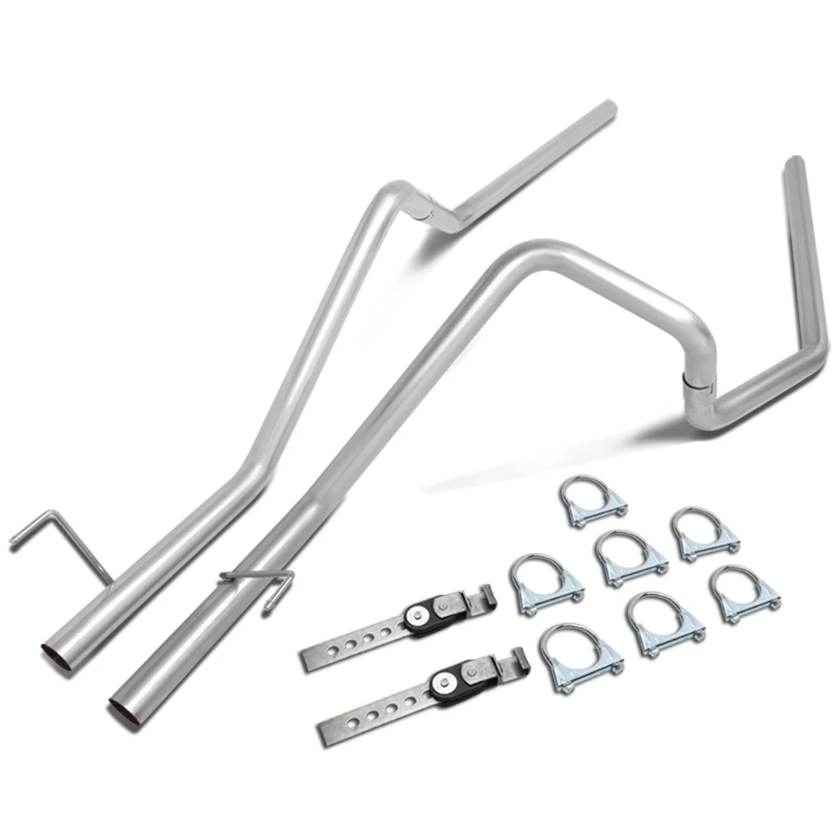 DNA Motoring TAILP-DRAM02 For 2002 to 2005 Dodge 1500 / 2500 Catback Exhaust System Stainless Steel Dual 2.25