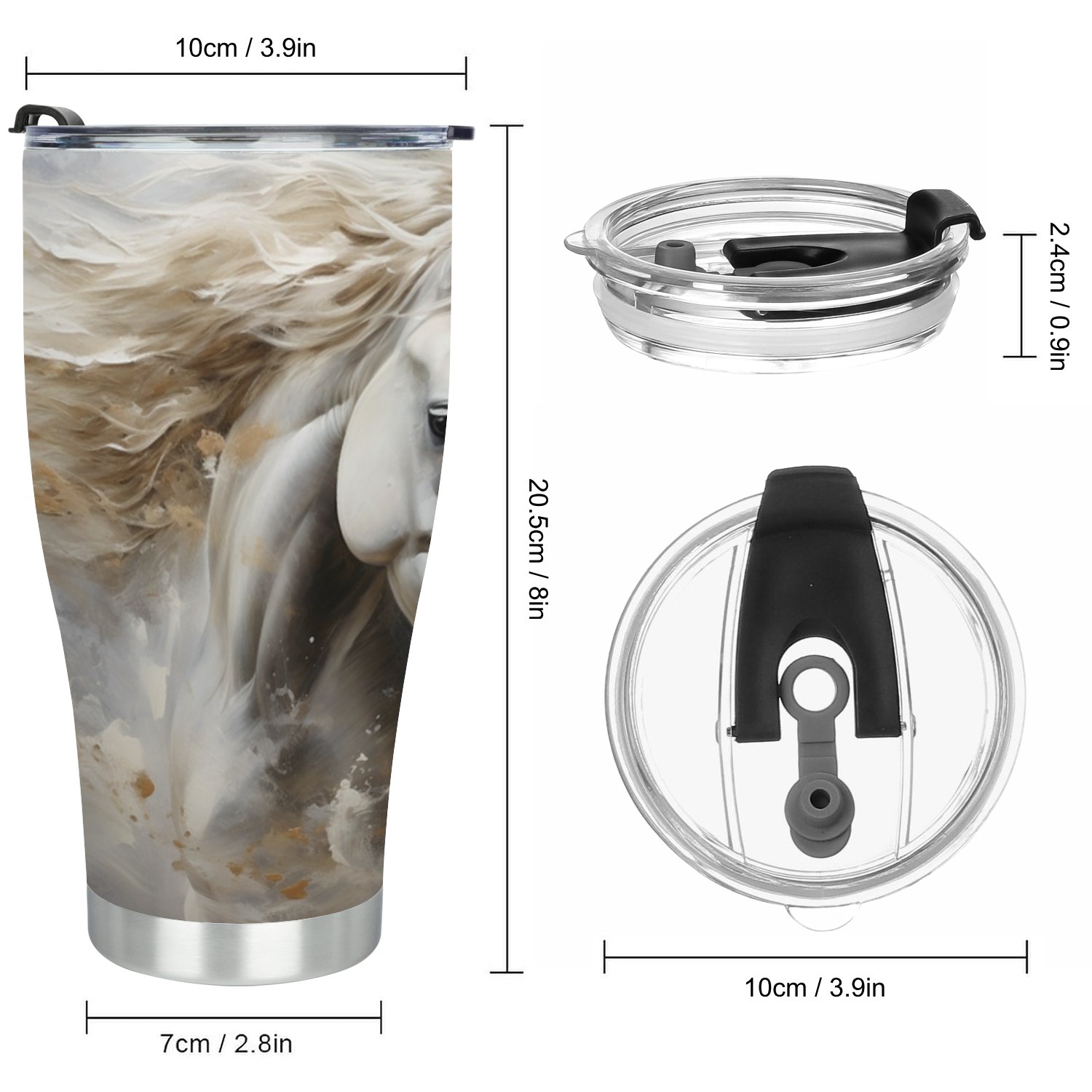 Hidove Stainless Steel Tumbler, Modern Painting 30oz Leak Proof & Stainless Steel Bottle for Hot & Cold Drinks - Coffee Travel Mug, Water Metal Canteen, Thermal Cup