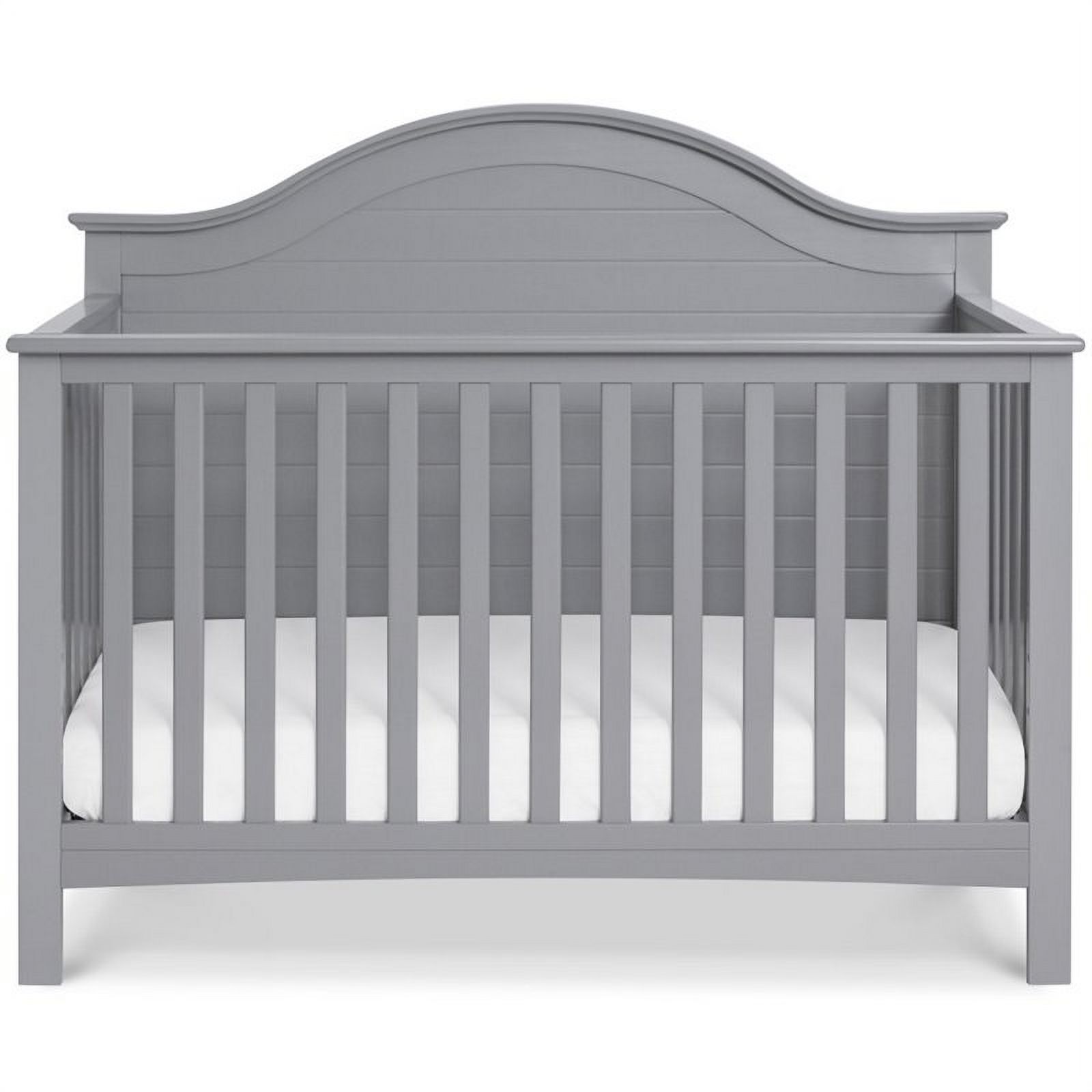 4-in-1 Convertible Crib and Dresser with Removable Changing Tray Set in Gray