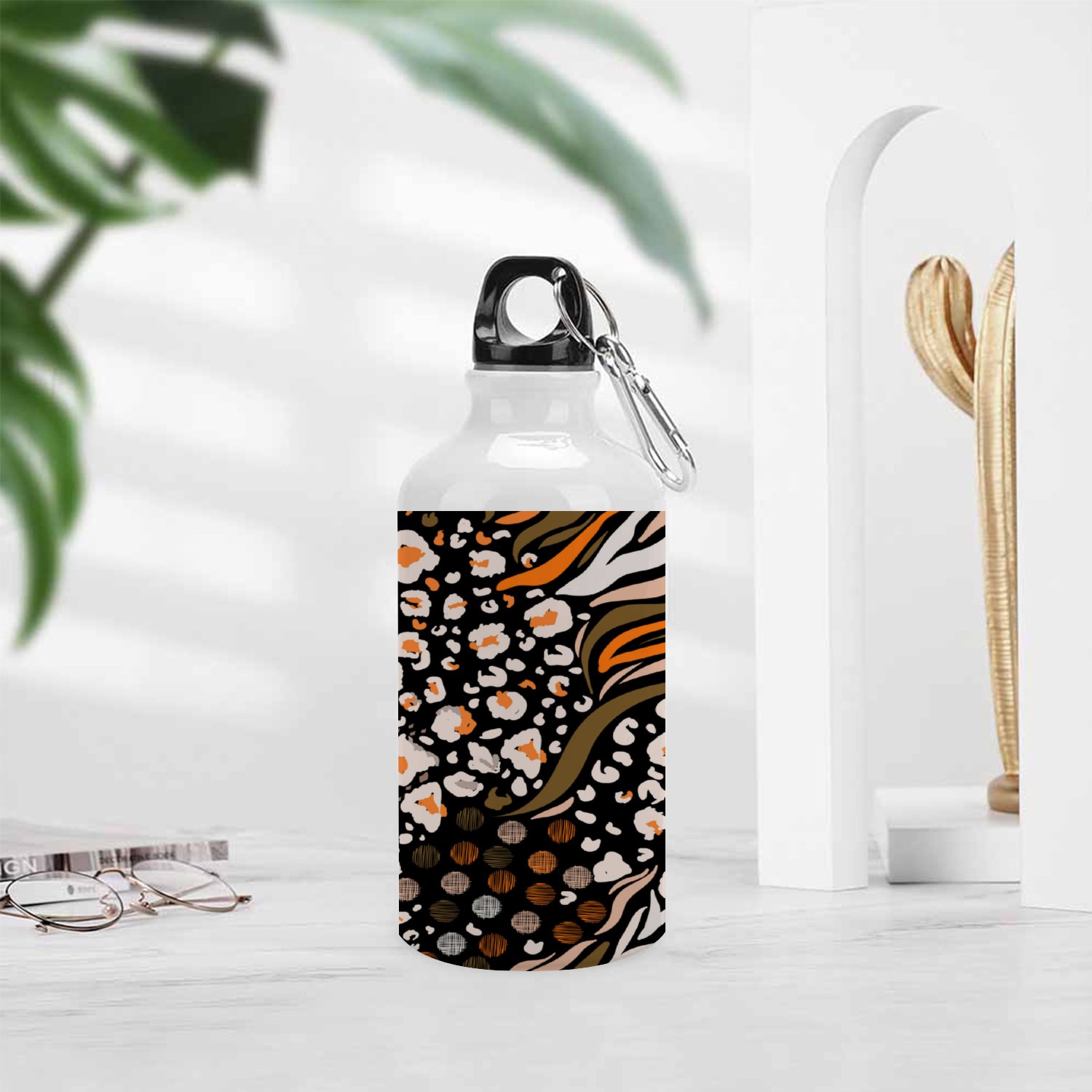 SKYSONIC 400ml Sport Aluminum Water Bottle,Mix Animal Skin,Sport Multipack Leak Proof Easy Carry Travel Bottle with Twist Cap for Gym Hiking Camping Running Bike Outdoor