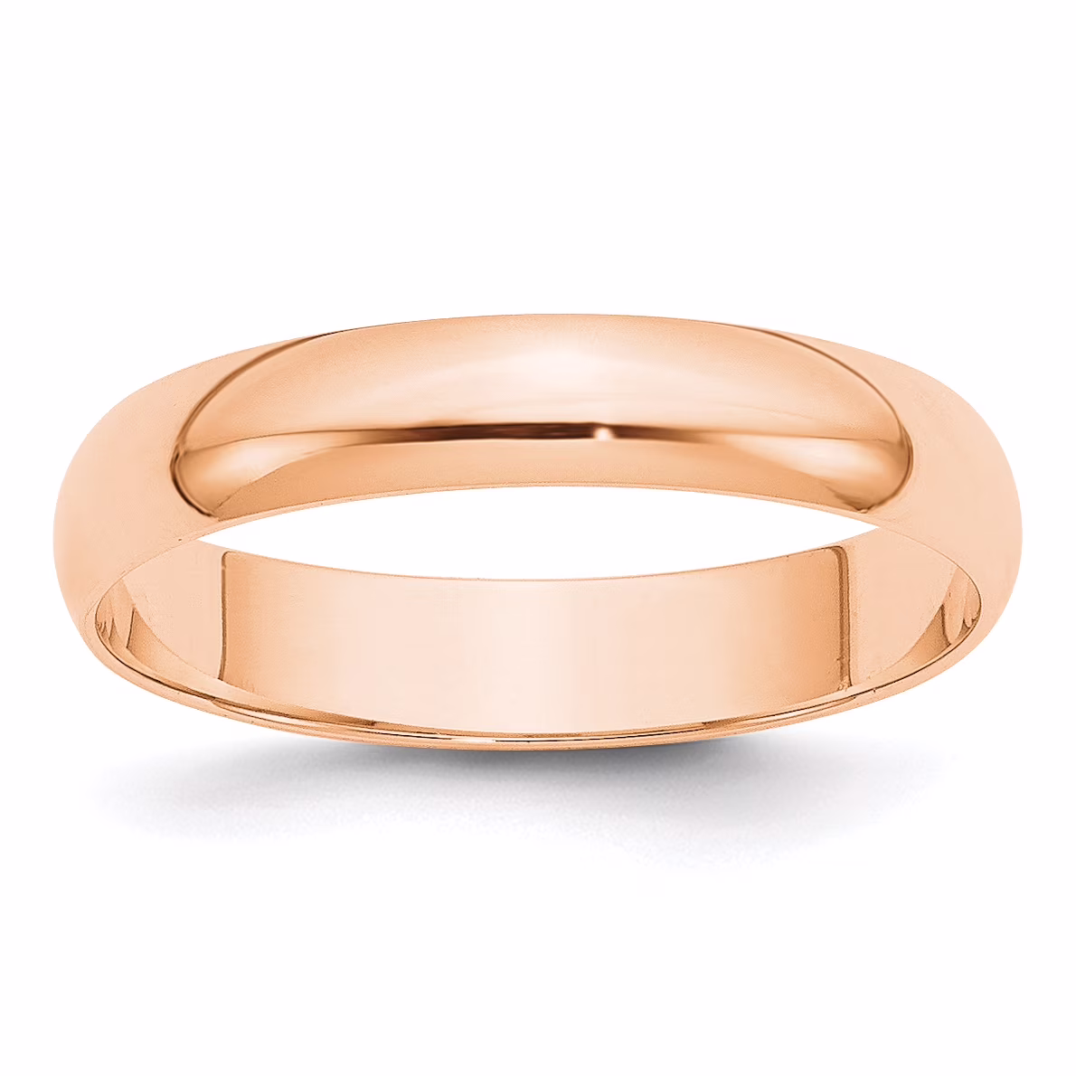 Saris and Things 10K Rose Gold 4mm Light Weight Half Round Band Ring Size 5