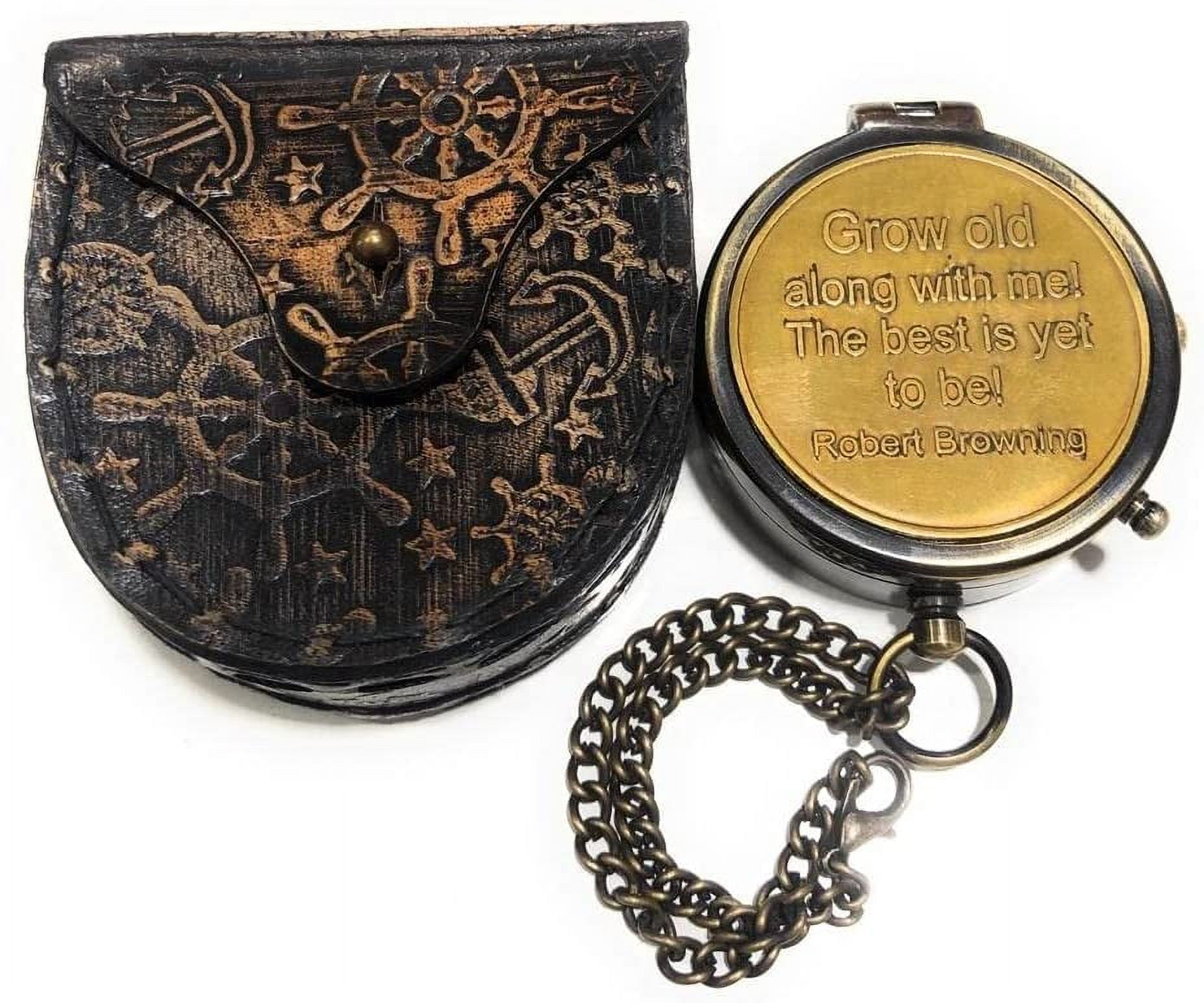 Grow Old Along with me Engraved Compass with Norman Rockwell Sunset Engraving, Valentine Gift, Birthday, Long Distance, Love, Sorry, Keepsakes, Old Memories