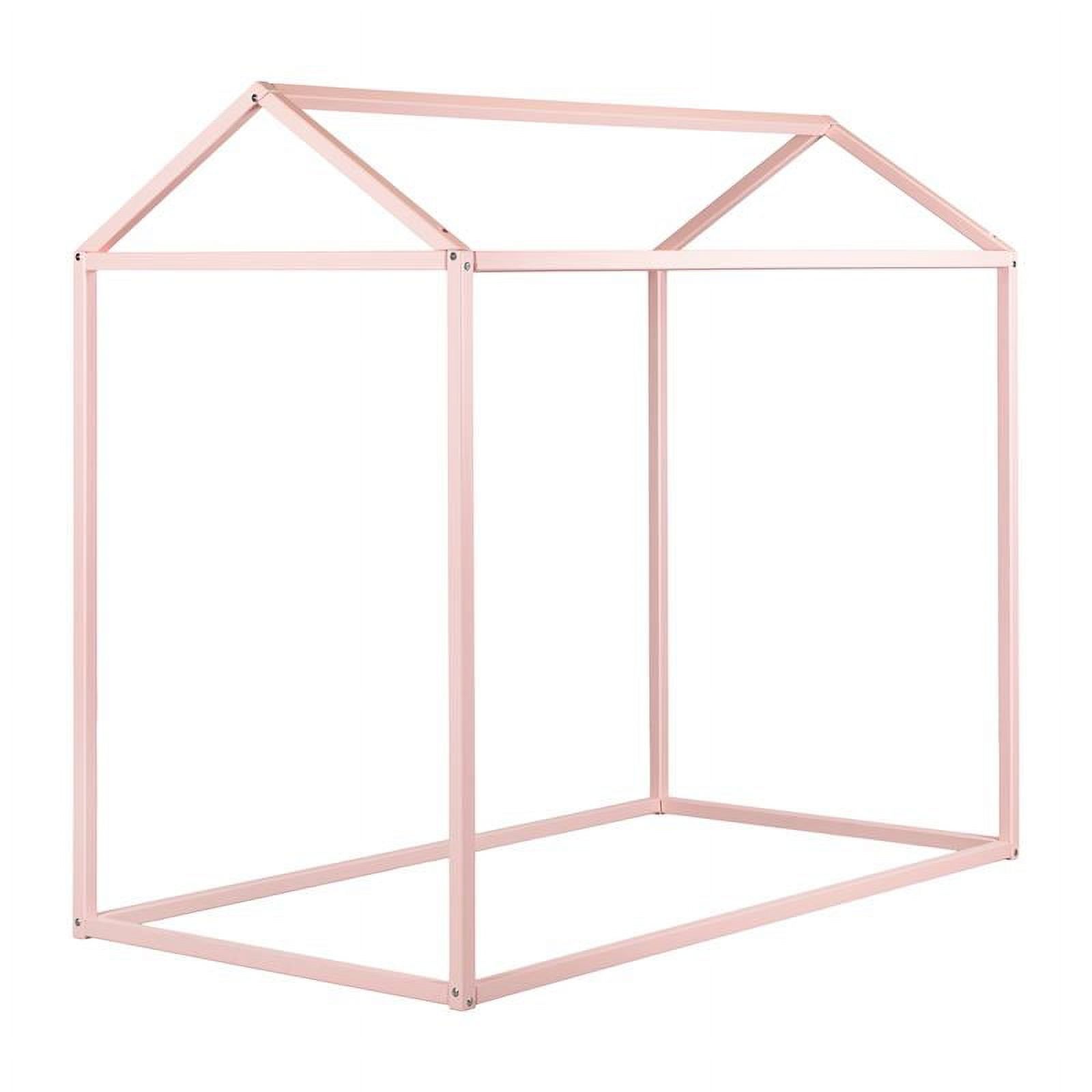 Home Square 2-Piece Set with Pink House Bed and Kid Bookcase