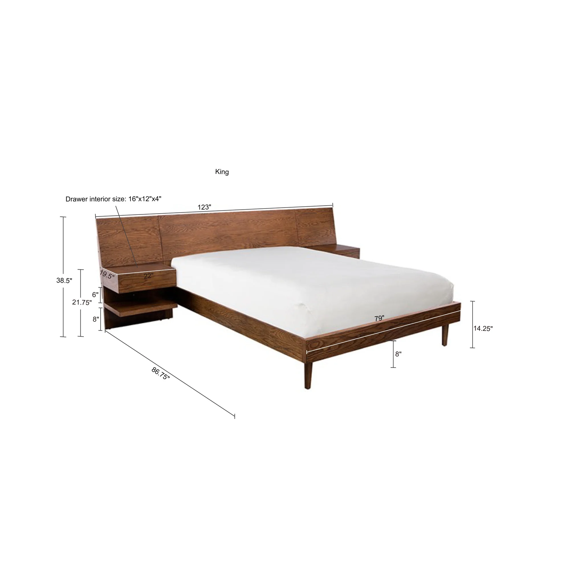 CoSoTower King Bed with 2 Nighstand