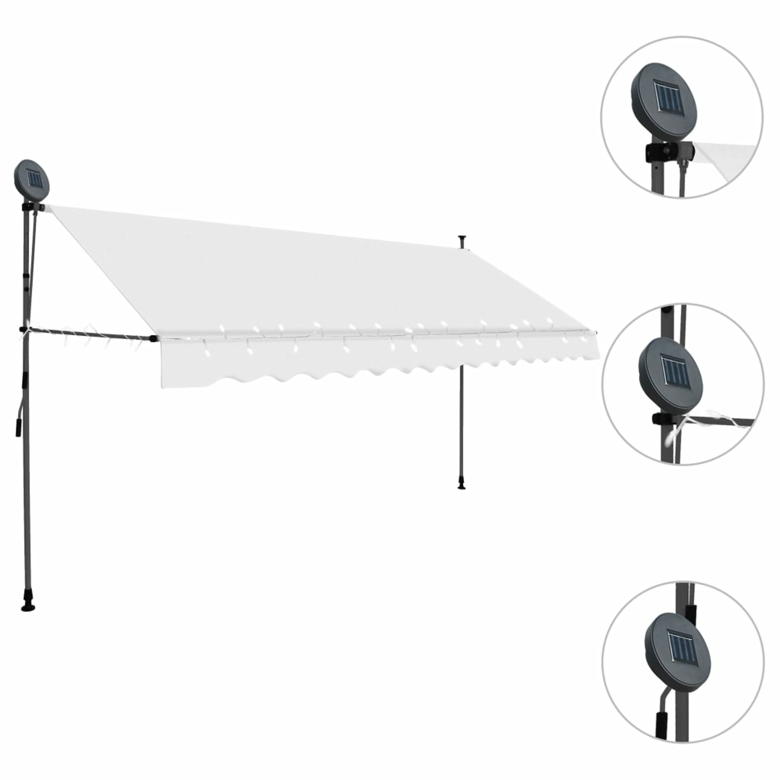 Andoer Manual Retractable Awning with LED 137.8