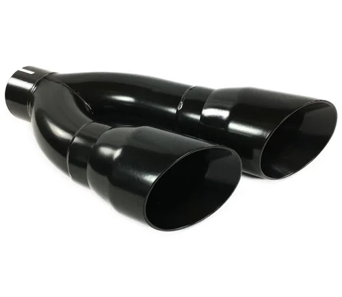 Exhaust Tip 3.00" Inlet 4.00" Outlet 16.00" long Dual Slant Angle Black Stainless  WDWD304016-300-BK-SS Wesdon Exhaust Tip