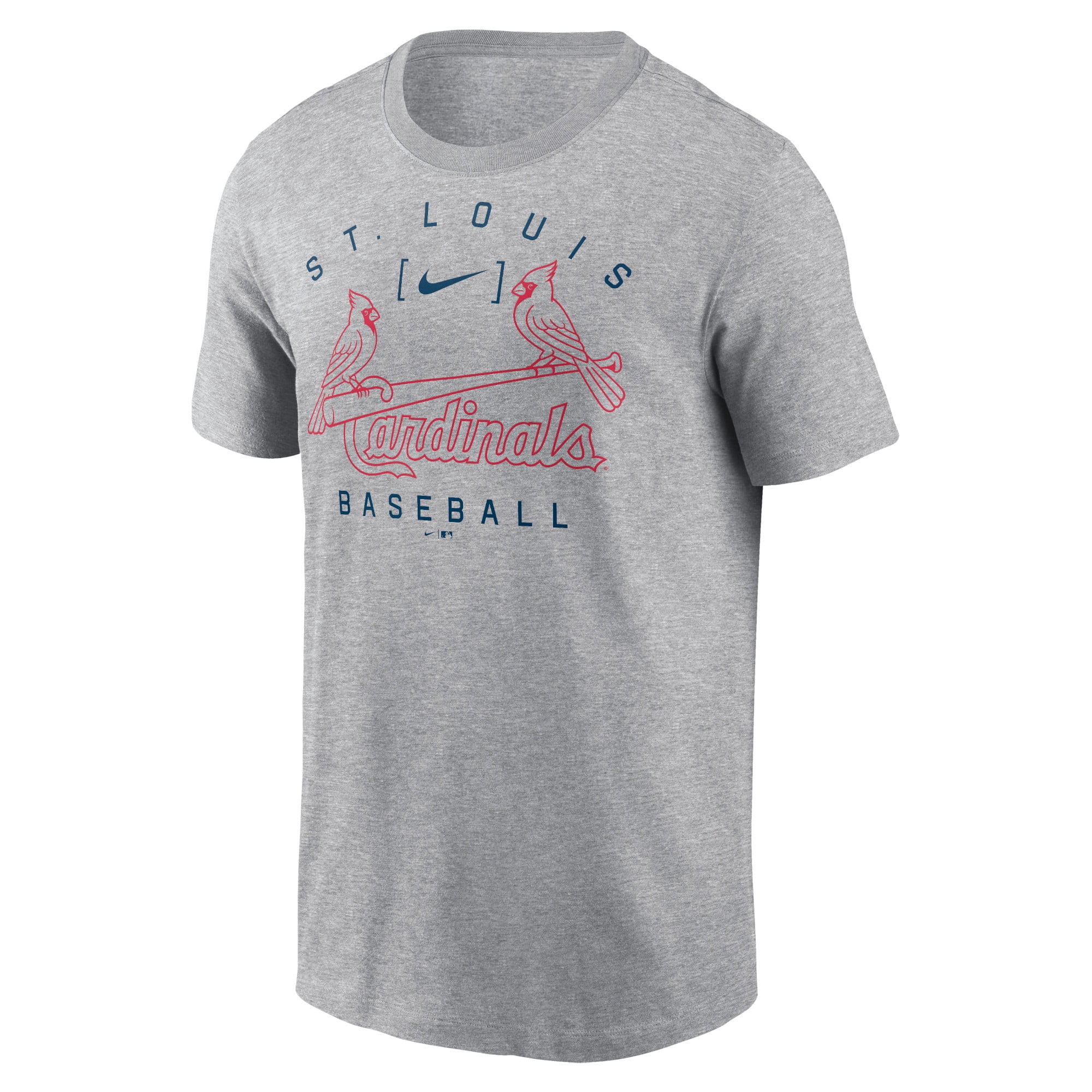 Men's Nike Heather Gray St. Louis Cardinals Home Team Athletic Arch T-Shirt