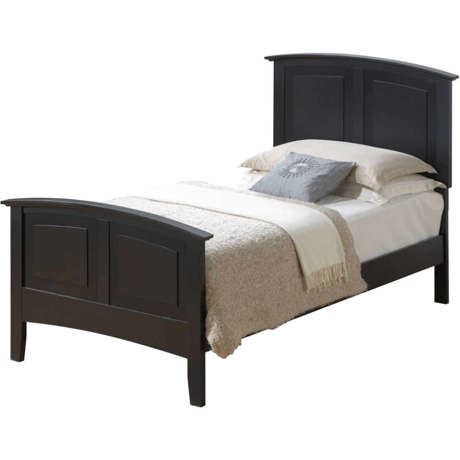 Home Square 2-Piece Set with Twin Panel Bed and 8-Drawer Dresser in Black
