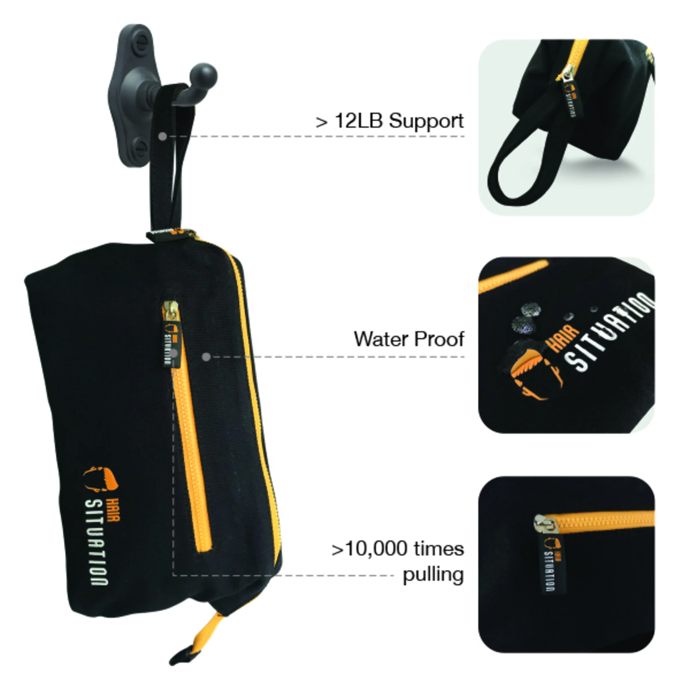 Hair Situation Men's Toiletry Bag Large Traveling Grooming Case Durable Dopp Kit