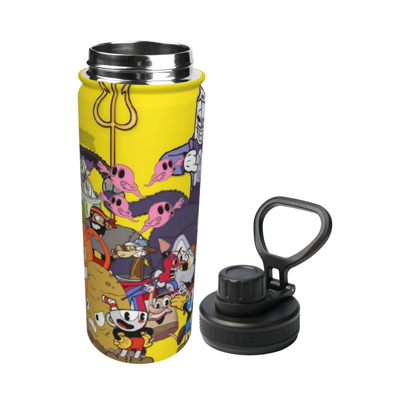 Bosses Cuphead Sports Insulated Water Bottles Kettle Stainless Steel Portable Cup18OZ For Travel Gym School