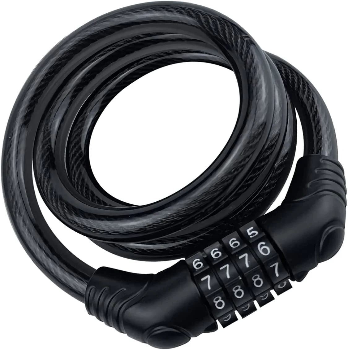 Heybike Lock Cable,4 Digit Resettable Combination Bicycle Cable Lock Coiling Bike Cable Lock