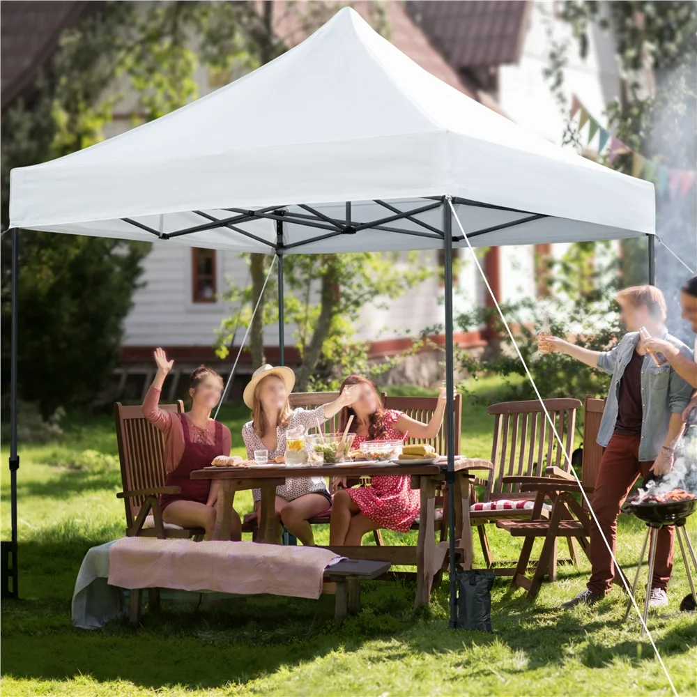 Yaheetech 10x10ft Pop Up Canopy Tent with Wheeled Carry Bag, White