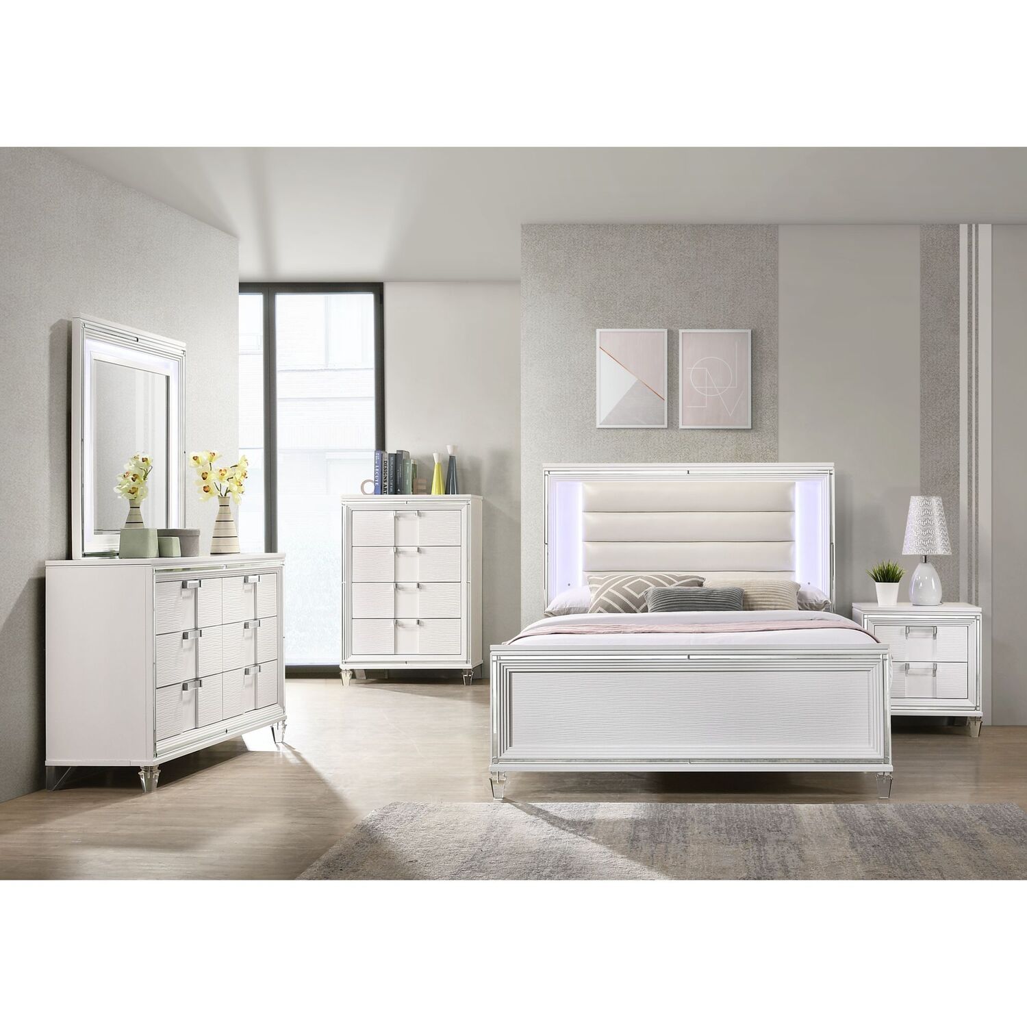 Picket House Furnishings Charlotte Youth Full Platform 3PC Bedroom Set in White