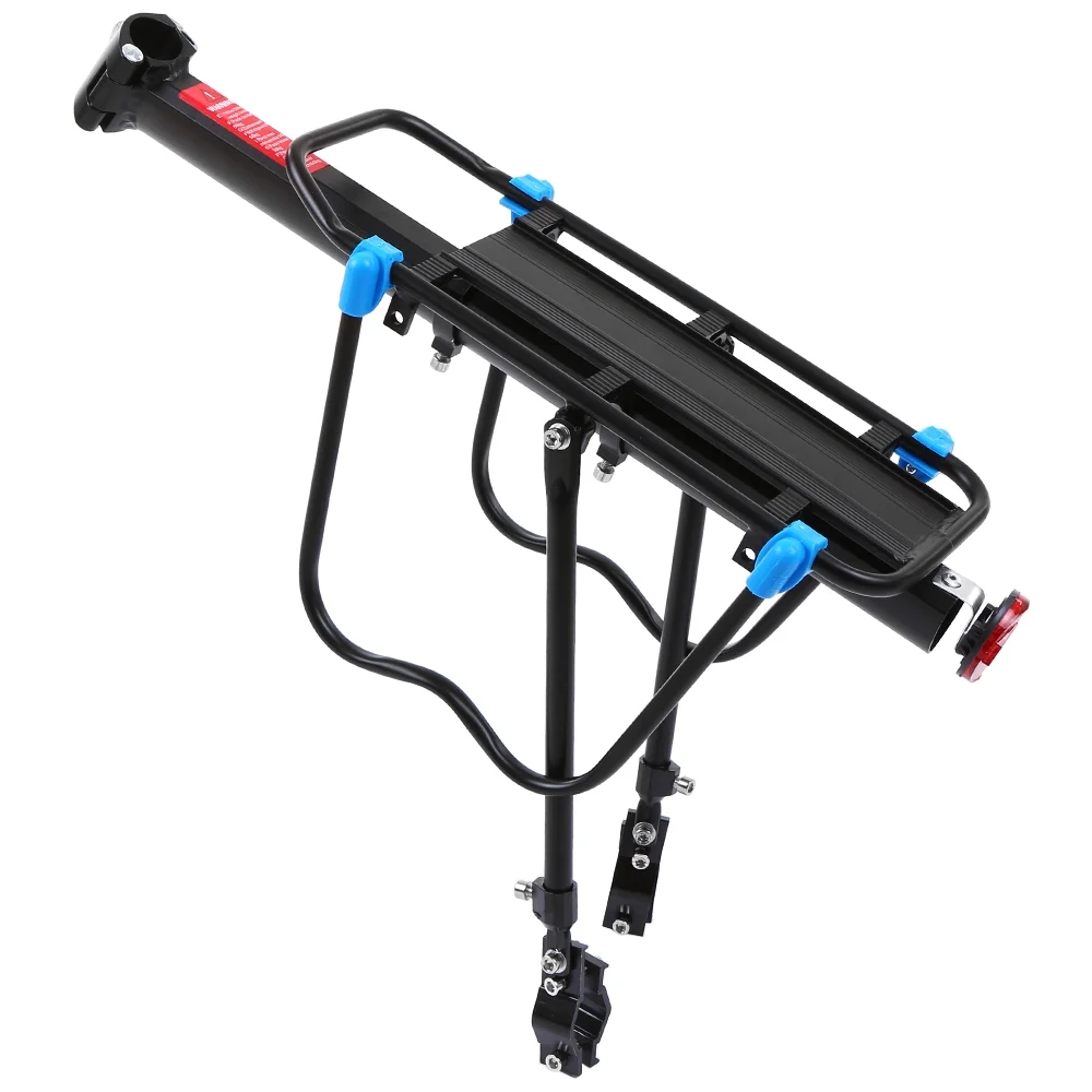Tomshoo Adjustable Bike Cargo Rack Aluminum Alloy Mountain Bike Rear Rack Pannier Luggage Carrier Rack