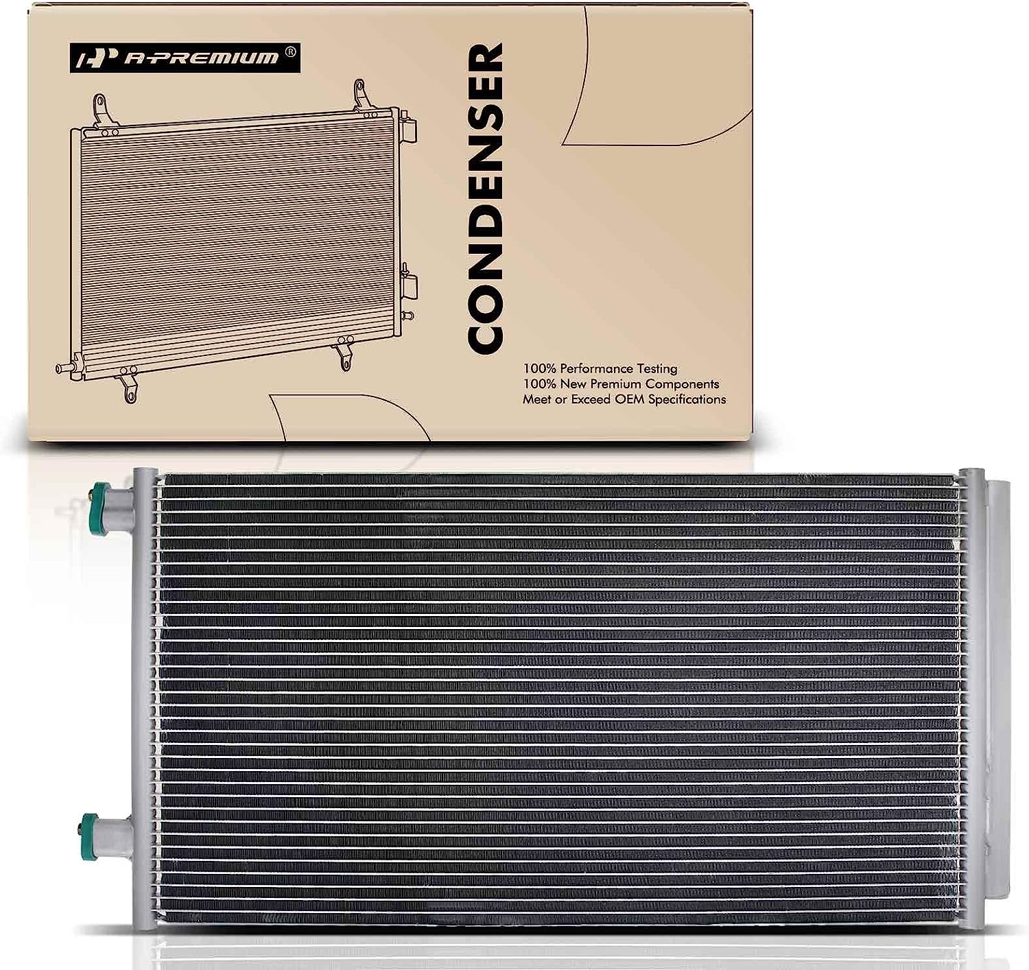 A-Premium Air Conditioning A/C Condenser Compatible with Jeep Compass 2017-2021, Renegade 2015-2021 & Fiat 500X 2016-2018 & Ram ProMaster City 2015-2022, L4 2.4L, Replace# 30093, 68273402AA