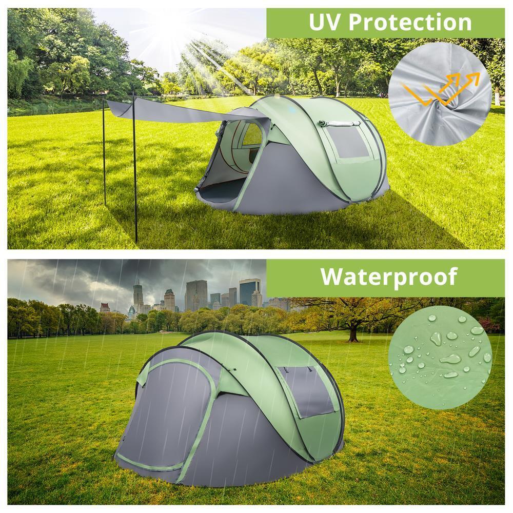 4 Person Pop Up Camping Tent, Waterproof Automatic Setup Instant Family Tents