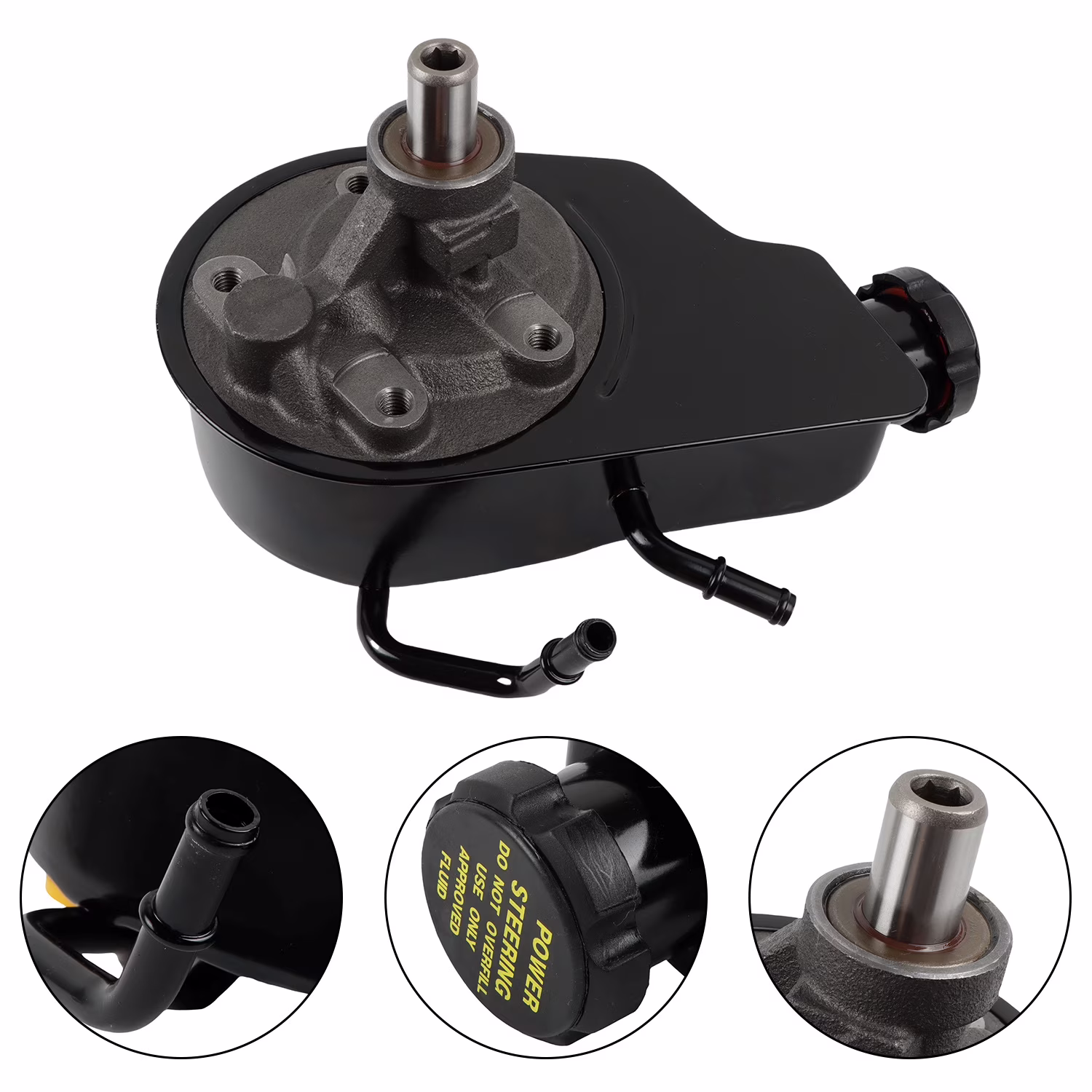 SINOCMP 20-8739 Power Steering Pump with/ Reservoir for Cadillac Chevrolet GMC Hummer H2