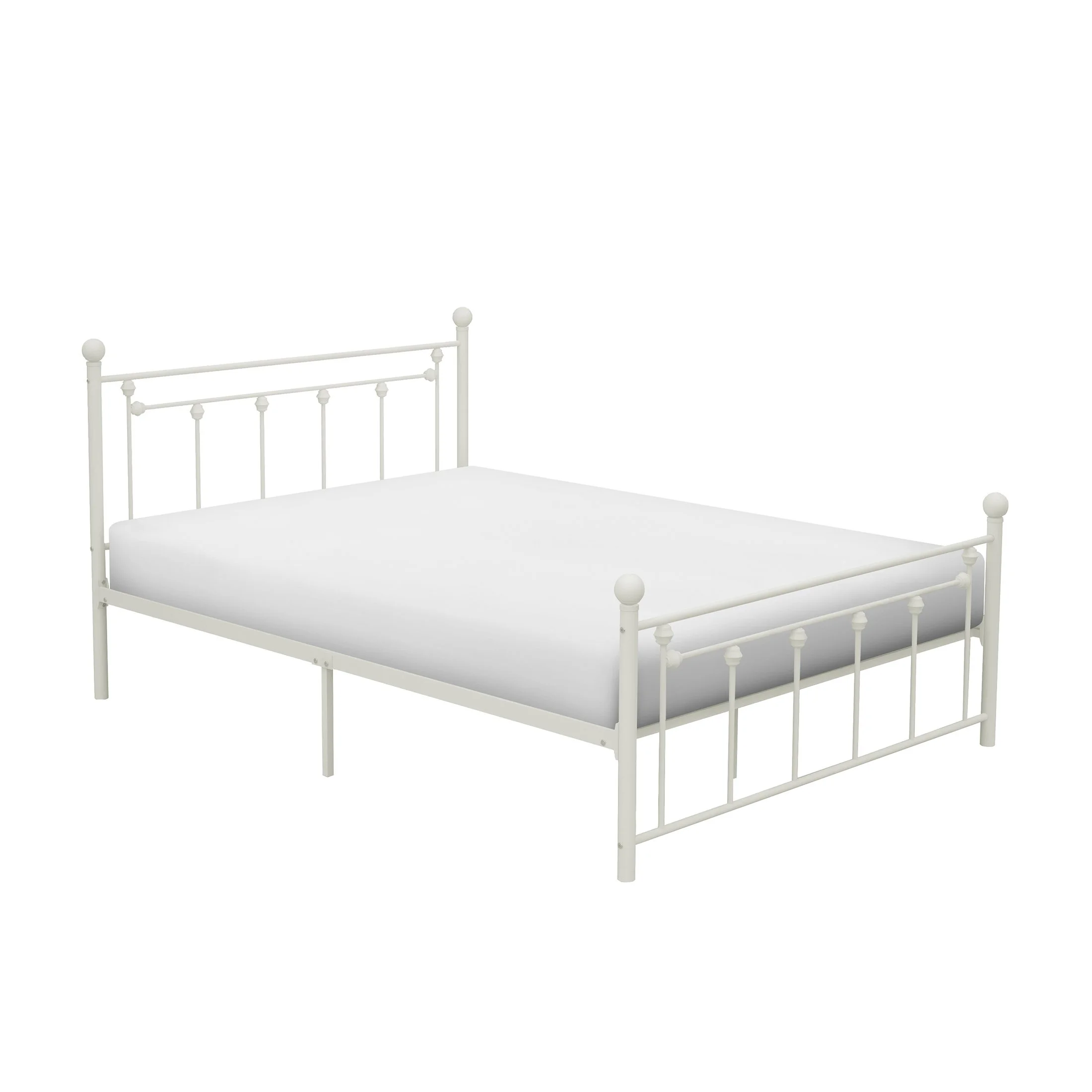 OakvillePark Hilton Open-Frame Metal Platform Bed, Full, White
