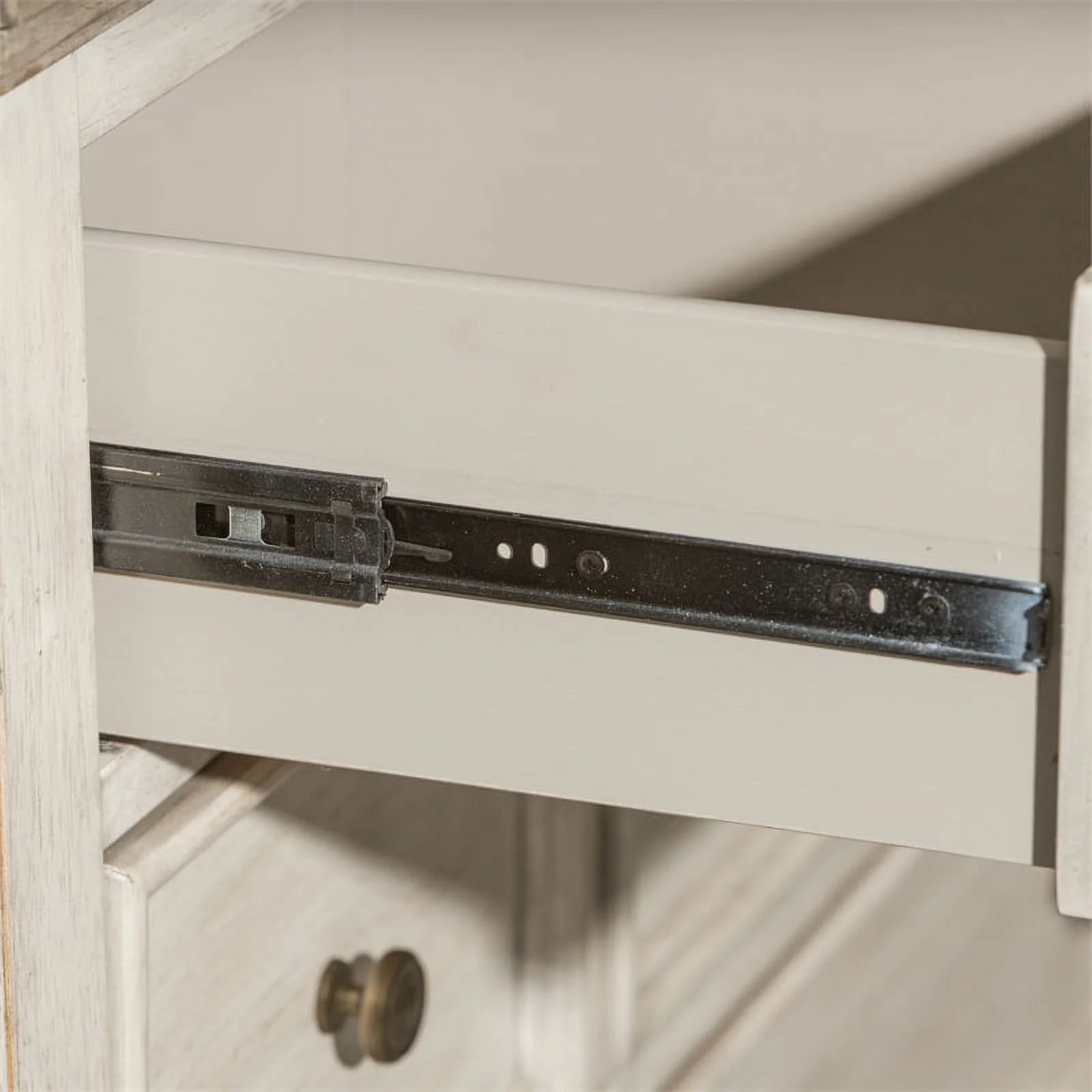 Bowery Hill Mid-Century Wood 9 Drawer Dresser in White