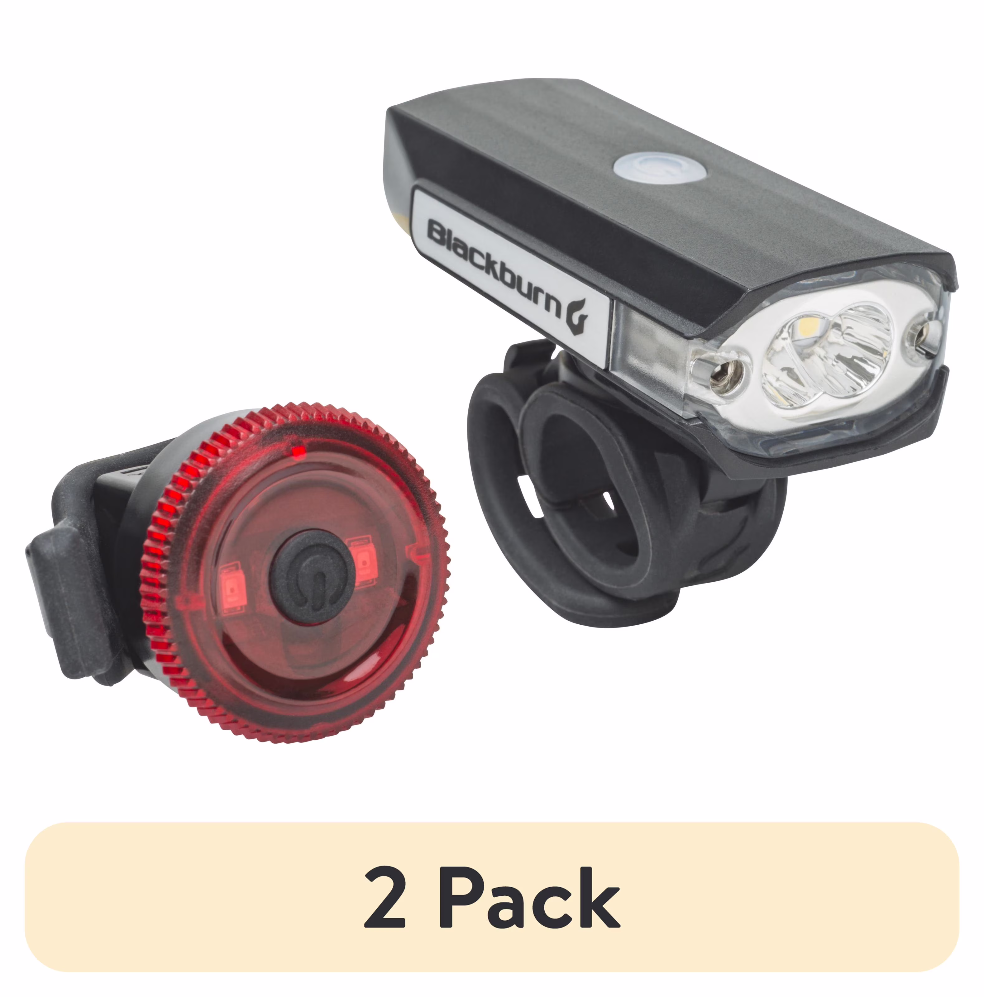 (2 pack) Blackburn 125 Lumen Premium Bike Light Set with Front Headlight and Rear Taillight