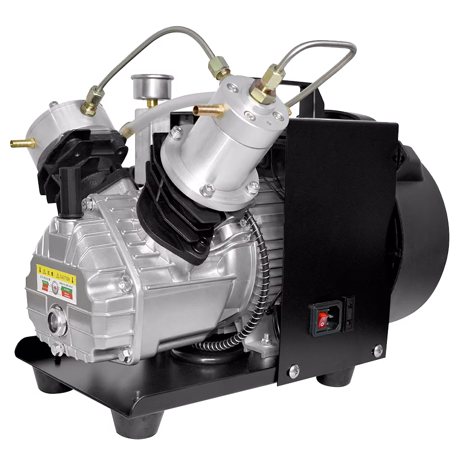 TUXING 4500Psi Pcp Compressor,Portable Scuba Diving Air Compressor,Mini-Double Cylinder Manually Stop for Paintball/Scuba Tank Filling 110V (TXEDM041)