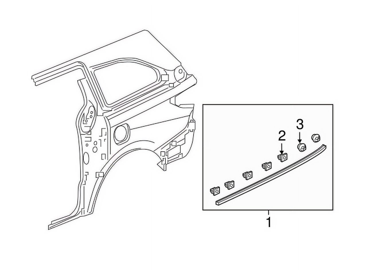 Genuine Honda Odyssey Rear Molding Quarter \Molding Left (2018-2021) OE 75595THRA01