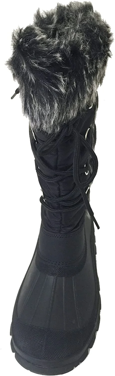 Women's Winter Boots Faux Fur Insulated Zipper Snow Shoes